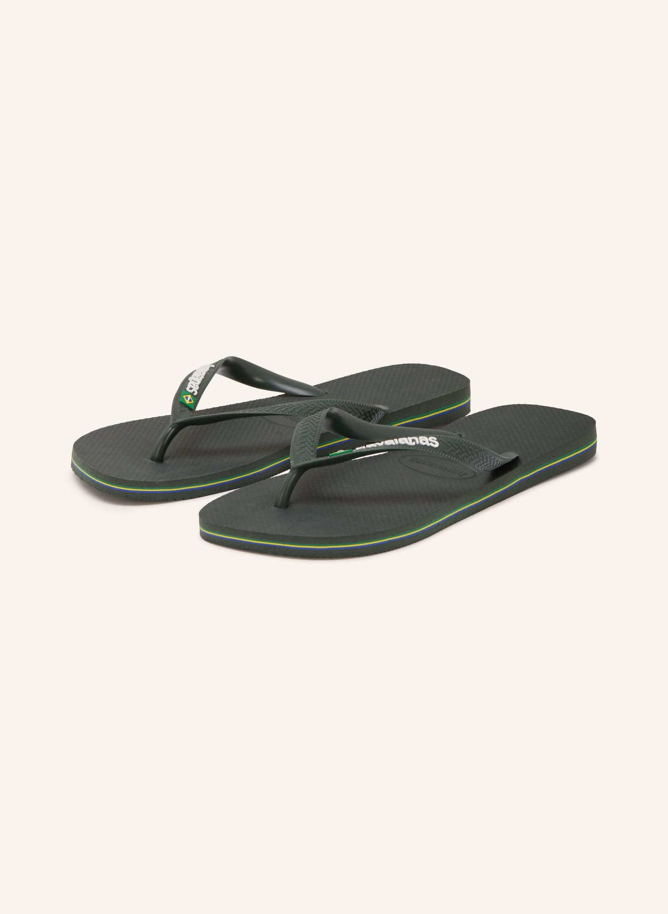 havaianas BRASIL LOGO Toe Separators: DARK GREEN