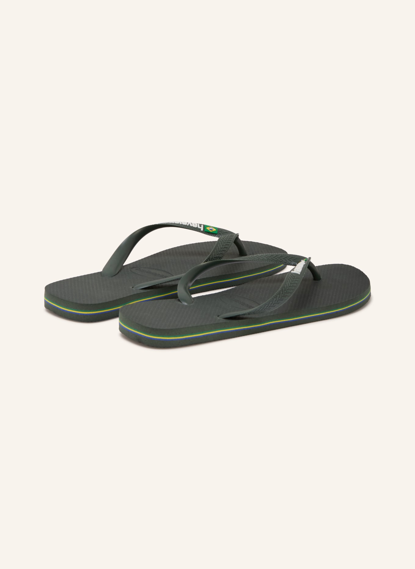 havaianas BRASIL LOGO Toe Separators: DARK GREEN