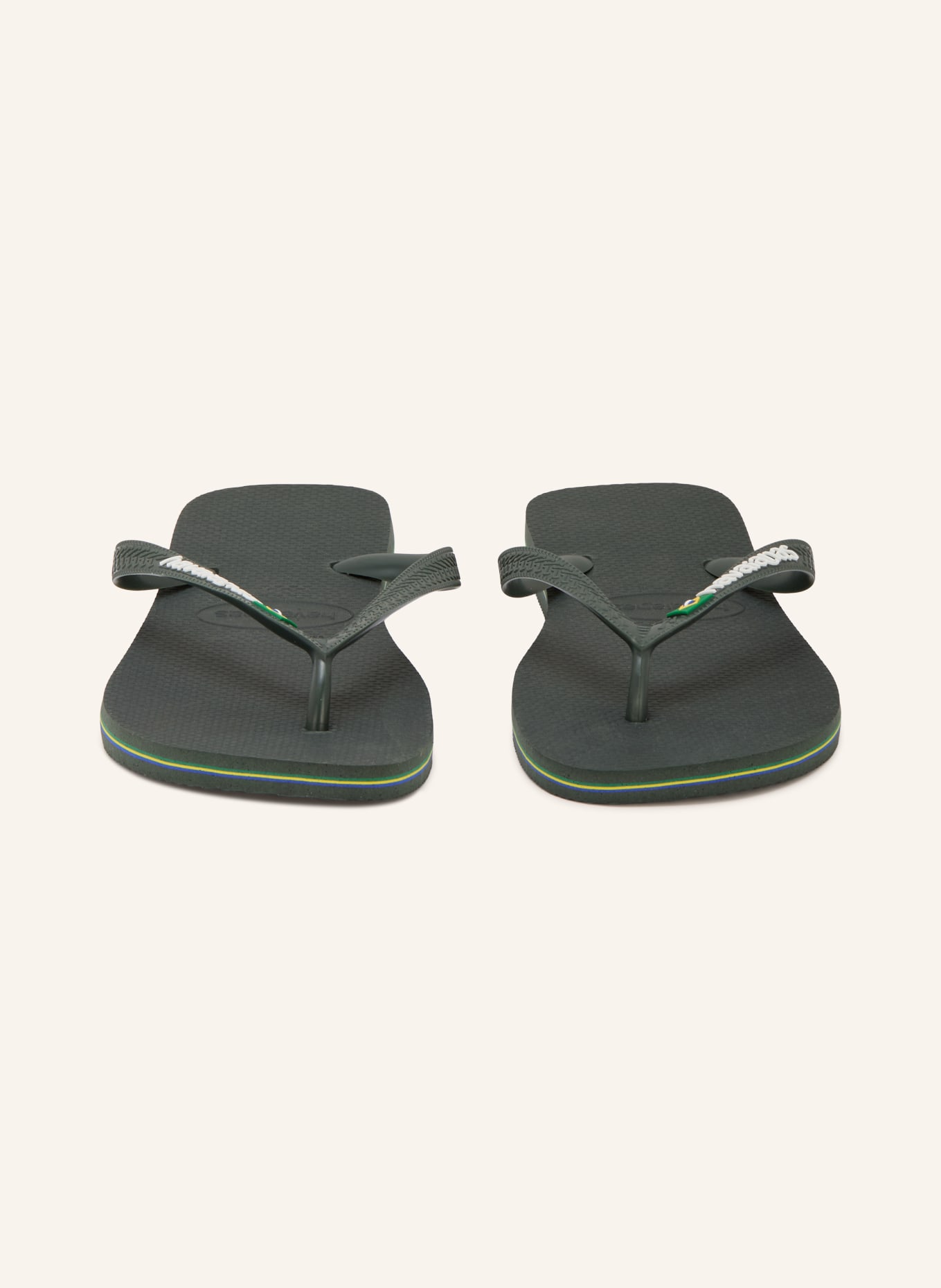 havaianas BRASIL LOGO Toe Separators: DARK GREEN