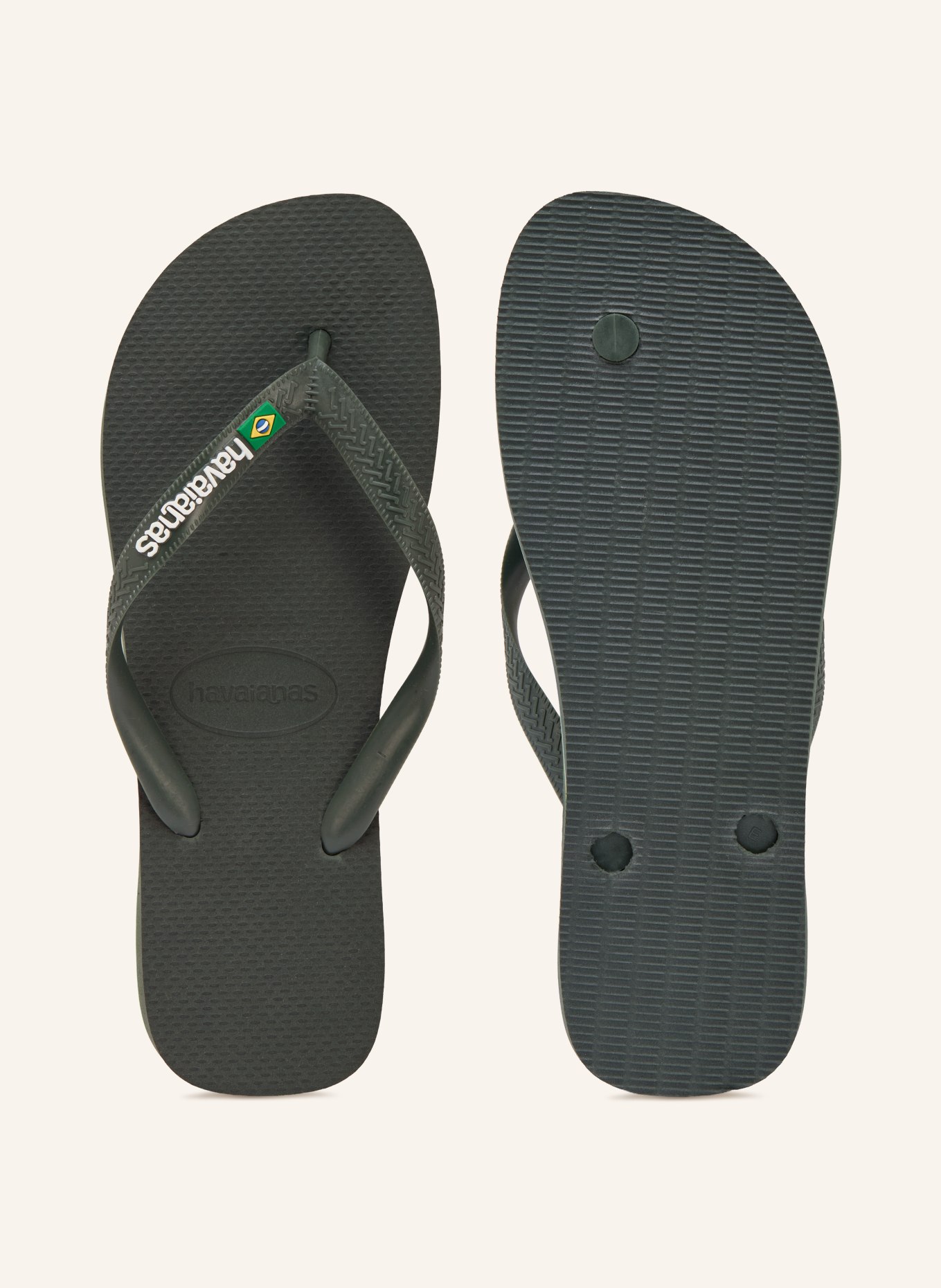 havaianas BRASIL LOGO Toe Separators: DARK GREEN