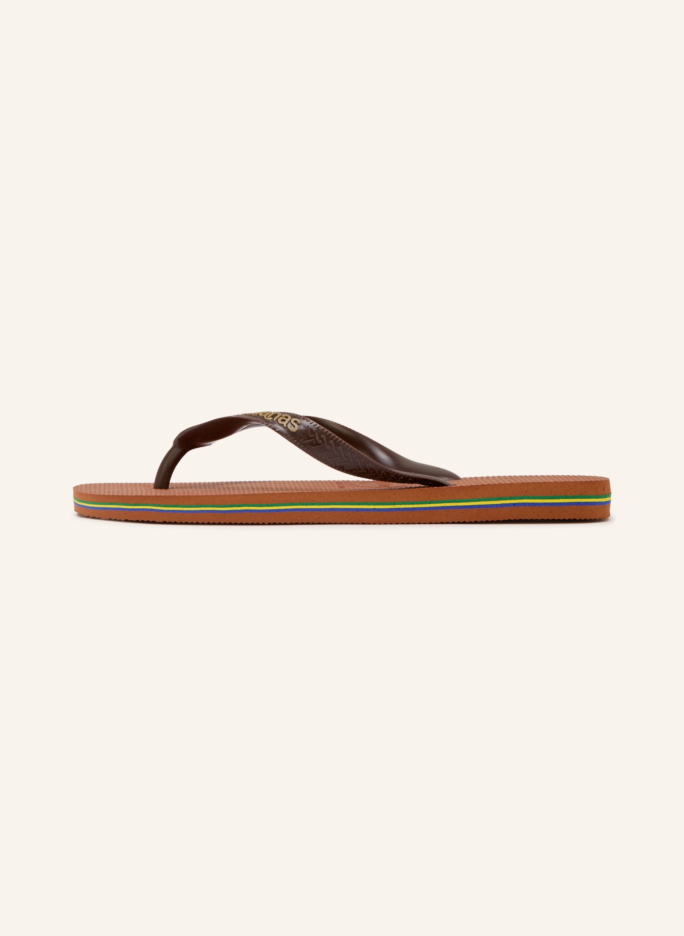 havaianas BRASIL LOGO Toe Separators: BROWN / DARK BROWN / GREEN