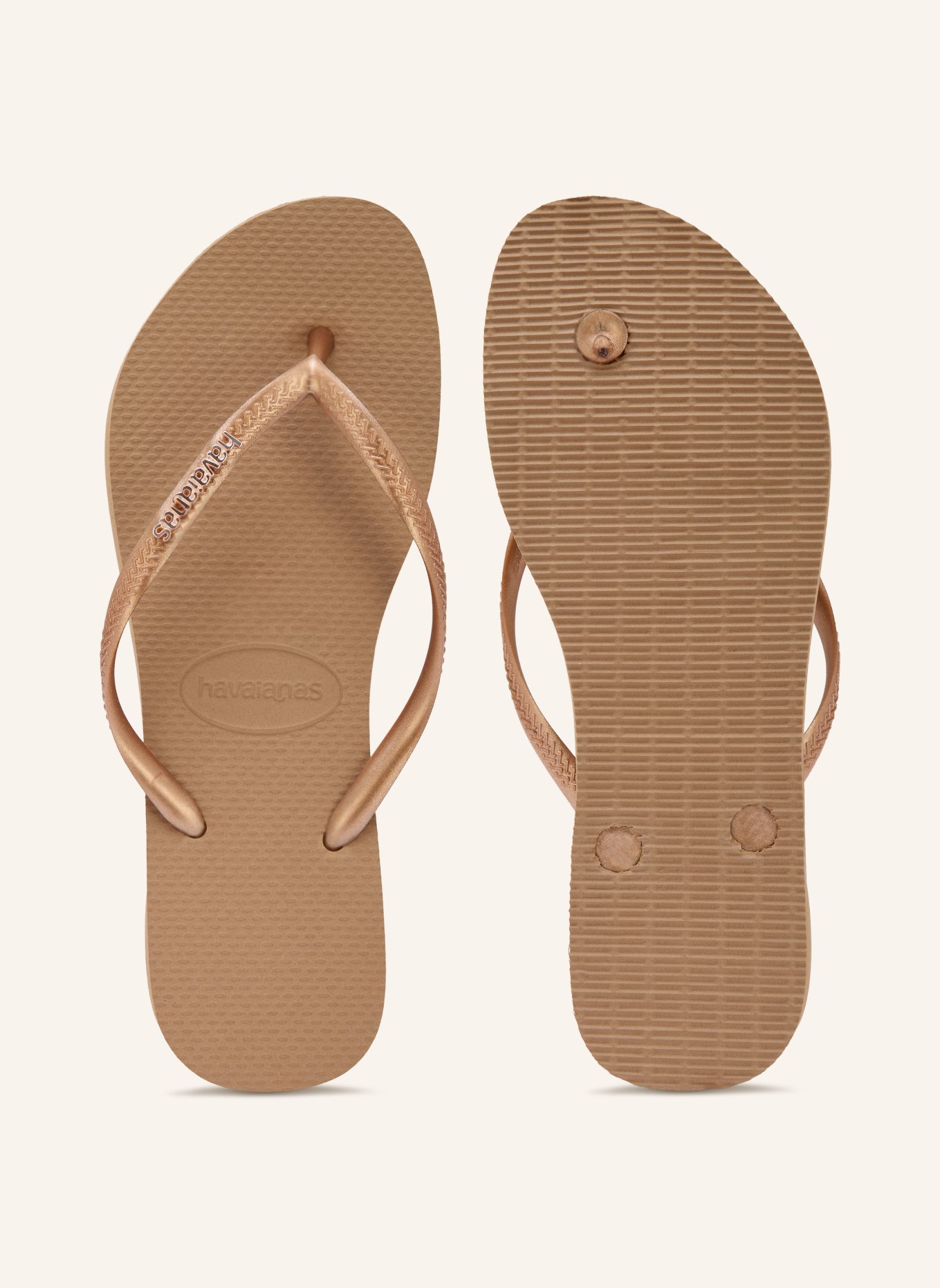 havaianas Séparateurs d'orteils SLIM LOGO METALLIC: BEIGE