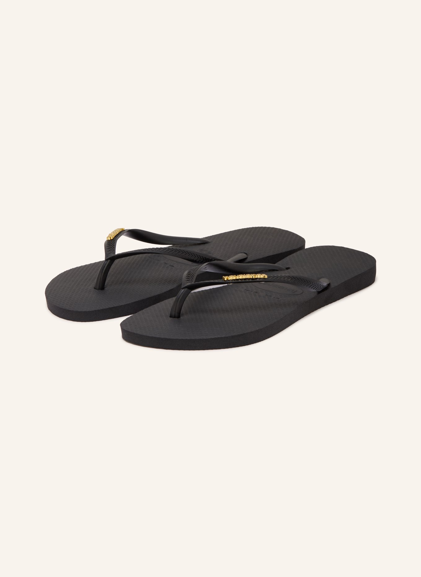 havaianas Tongs SLIM LOGO METALLIC: NOIR
