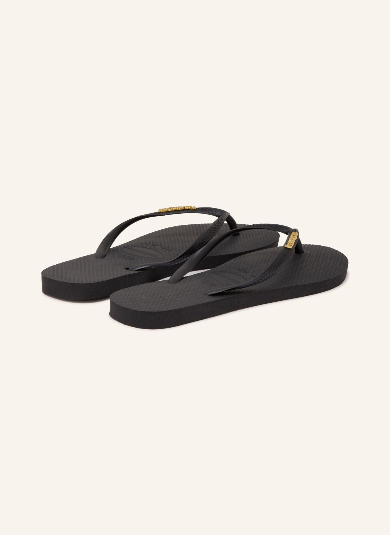 havaianas Tongs SLIM LOGO METALLIC: NOIR