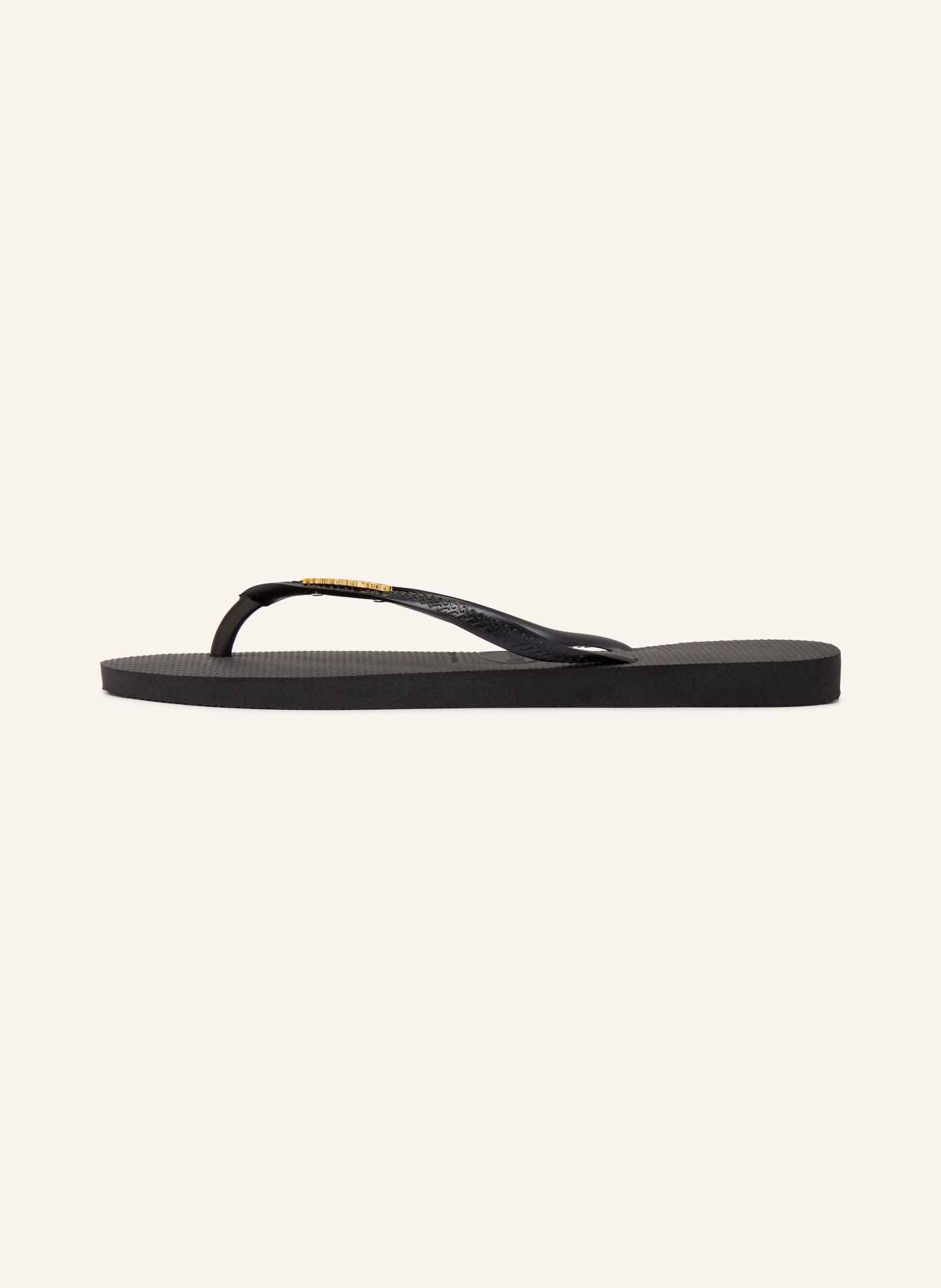 havaianas Tongs SLIM LOGO METALLIC: NOIR