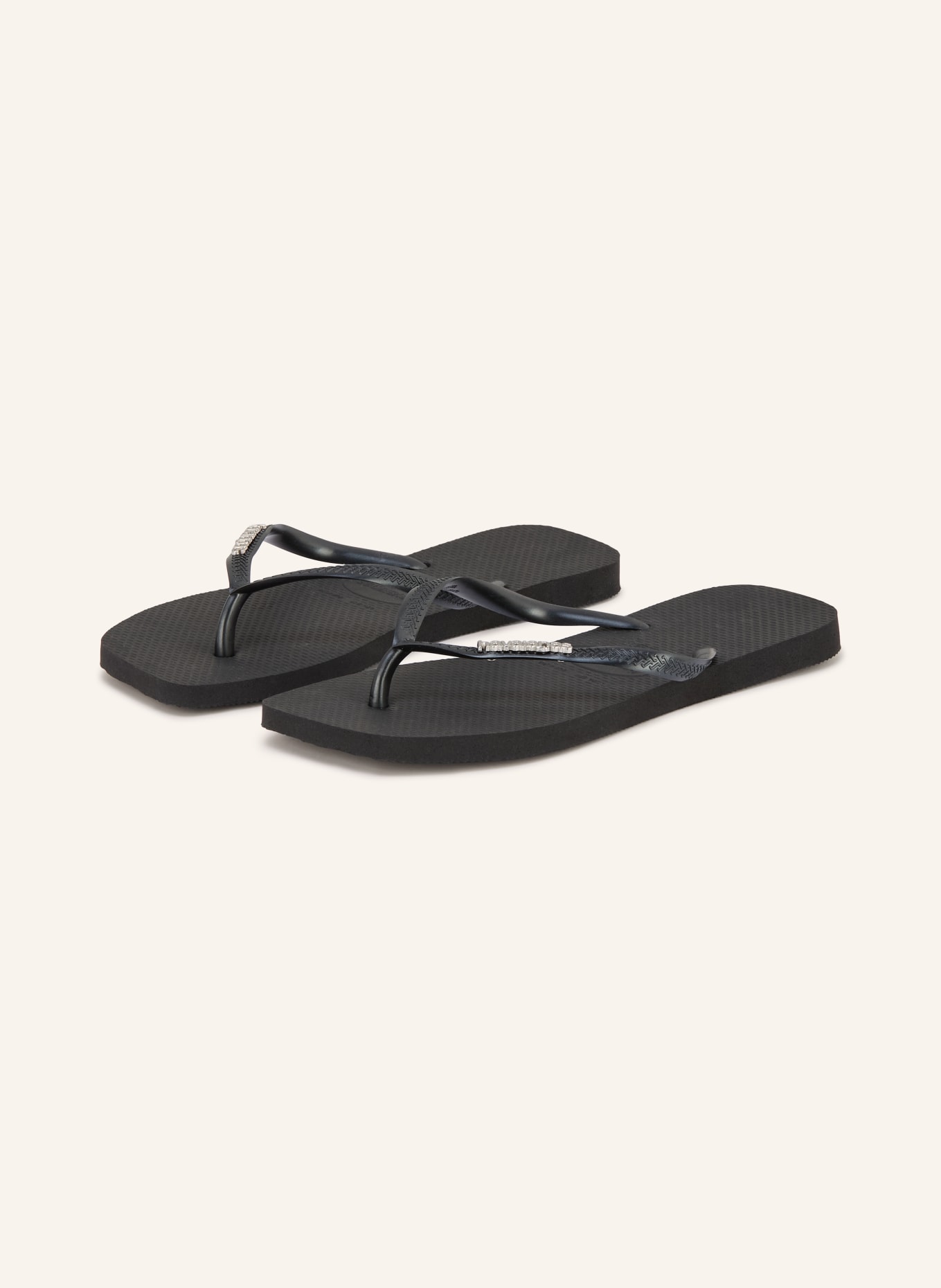 havaianas Klapki SLIM SQUARE LOGO METALLIC: CZARNY / SREBRNY