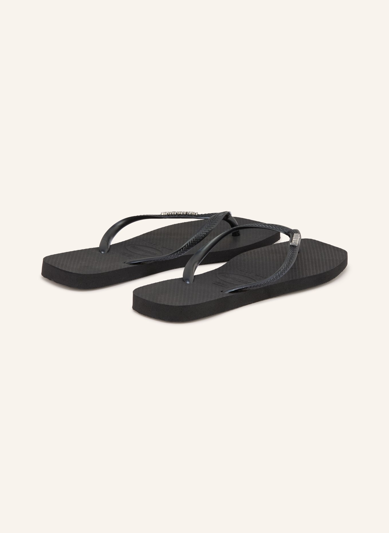 havaianas Klapki SLIM SQUARE LOGO METALLIC: CZARNY / SREBRNY