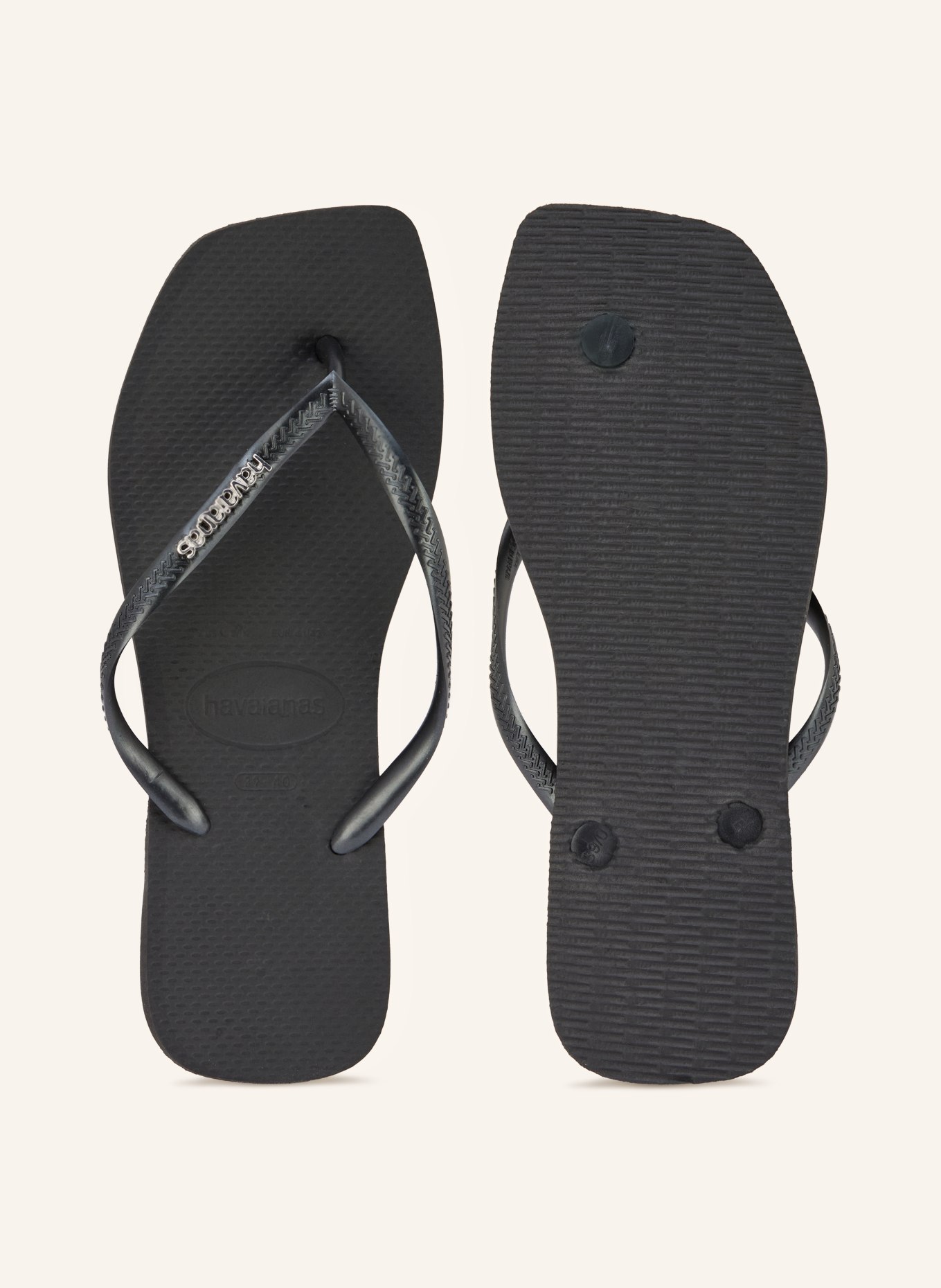 havaianas Klapki SLIM SQUARE LOGO METALLIC: CZARNY / SREBRNY