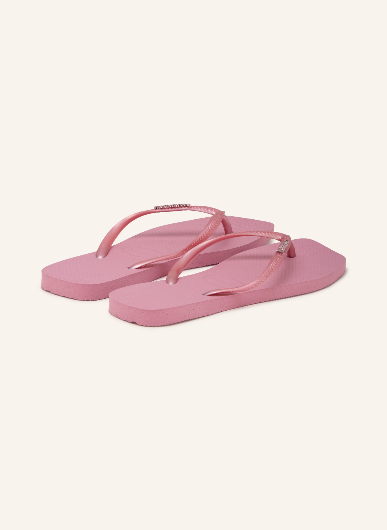 havaianas Séparateurs d'orteils SLIM SQUARE LOGO METALLIC: VIEUX ROSE