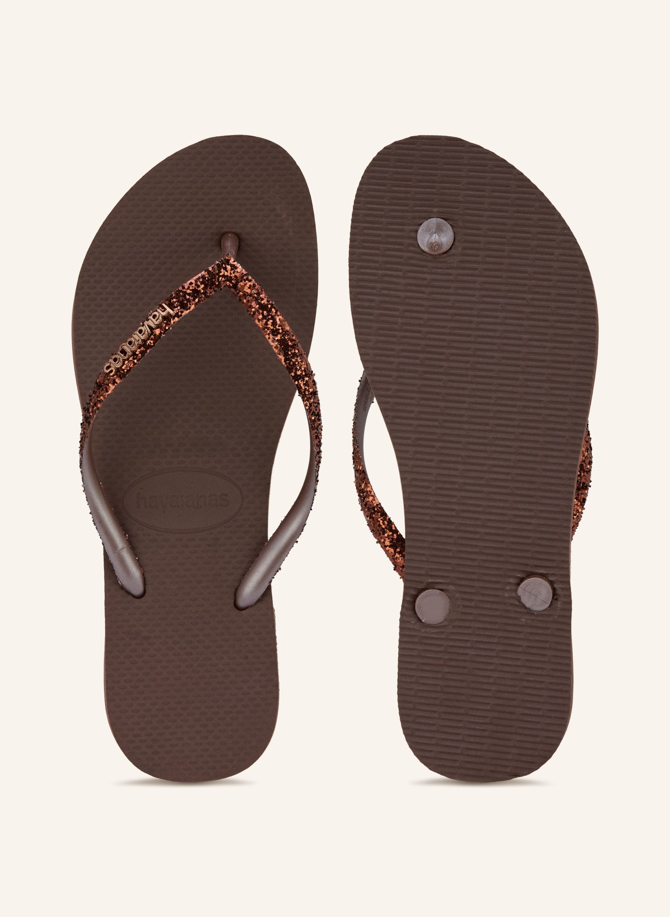 havaianas Klapki SLIM GLITTER II: CIEMNOBRĄZOWY