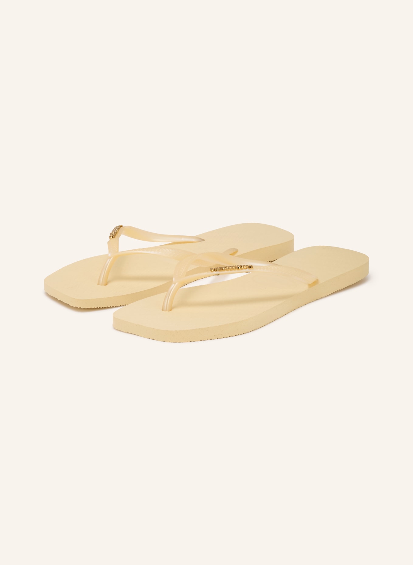 havaianas Séparateurs d'orteils SLIM SQUARE LOGO METALLIC: JAUNE CLAIR