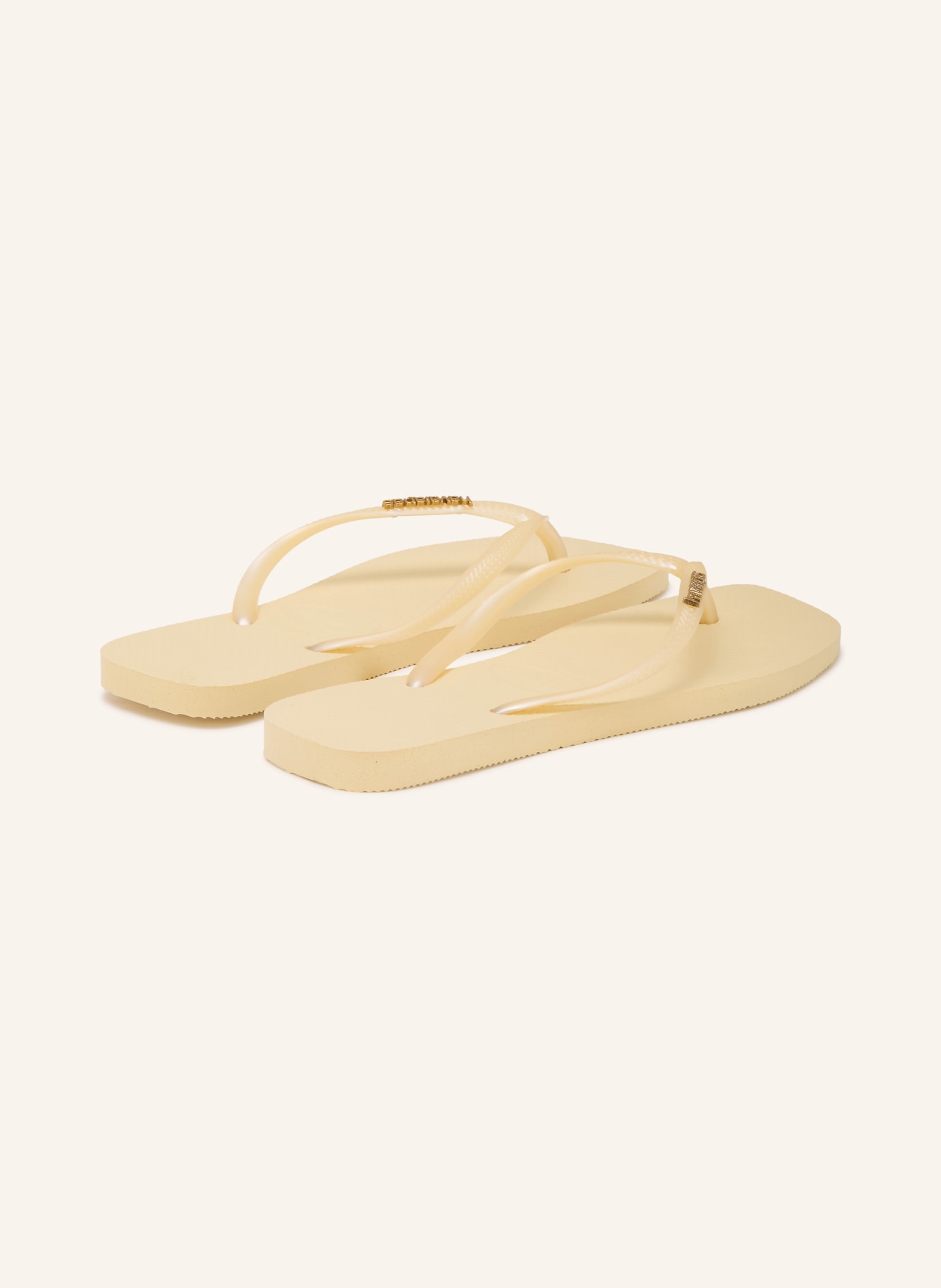 havaianas Séparateurs d'orteils SLIM SQUARE LOGO METALLIC: JAUNE CLAIR