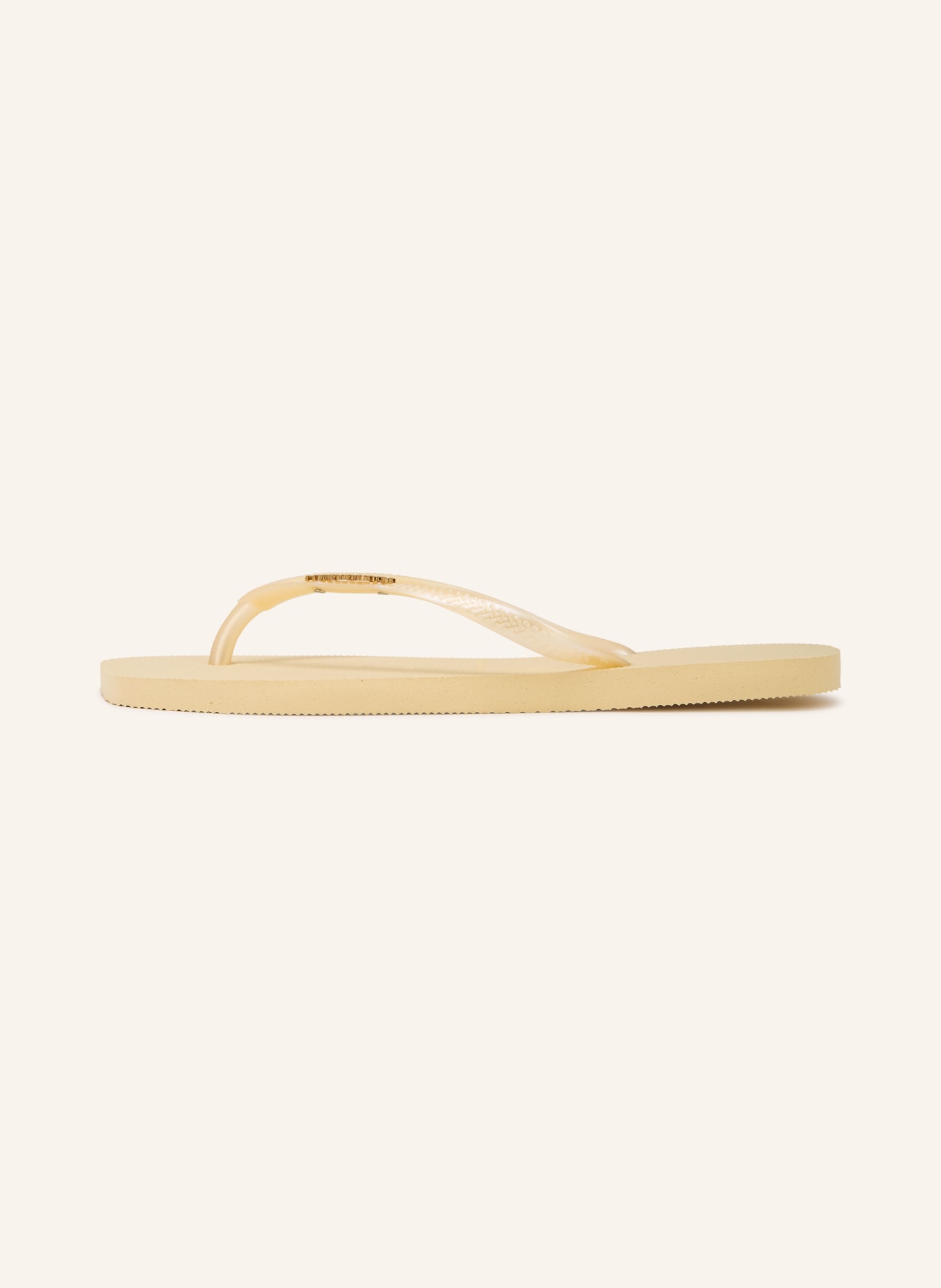 havaianas Séparateurs d'orteils SLIM SQUARE LOGO METALLIC: JAUNE CLAIR