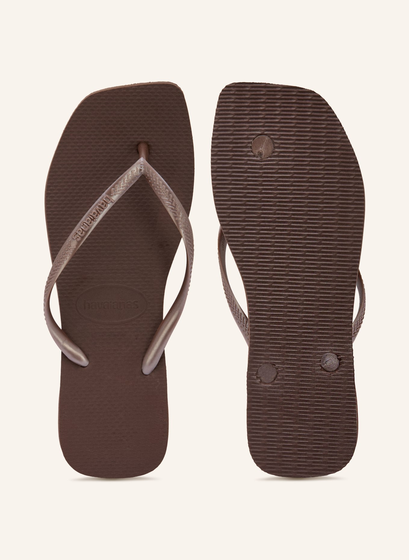 havaianas Sandales à orteils séparés SLIM SQUARE: MARRON FONCÉ / TAUPE