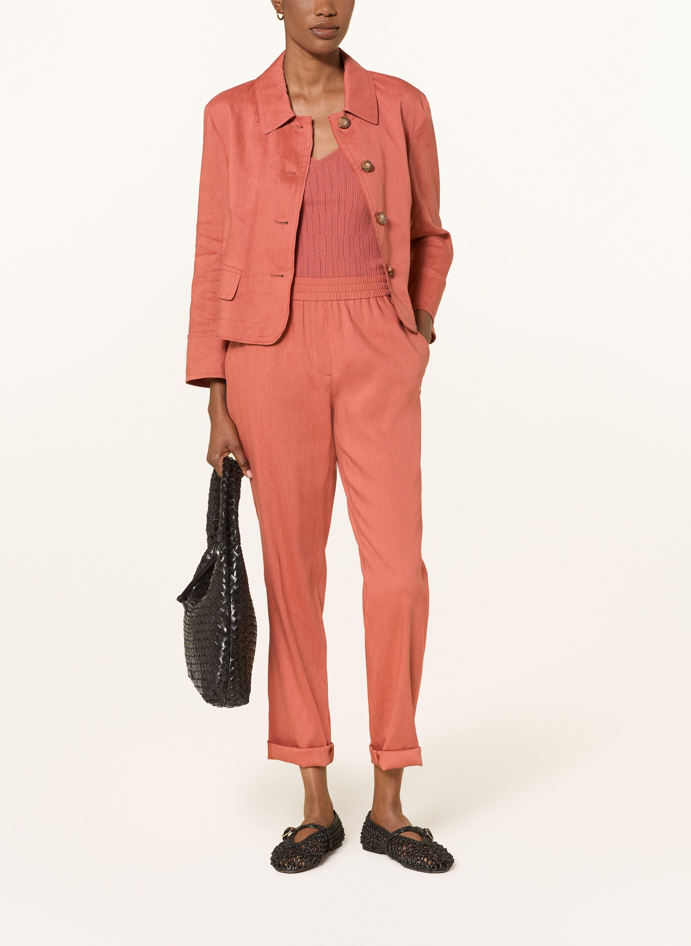 MARC CAIN Hose RHODOS mit Leinen: 488 etruscan red