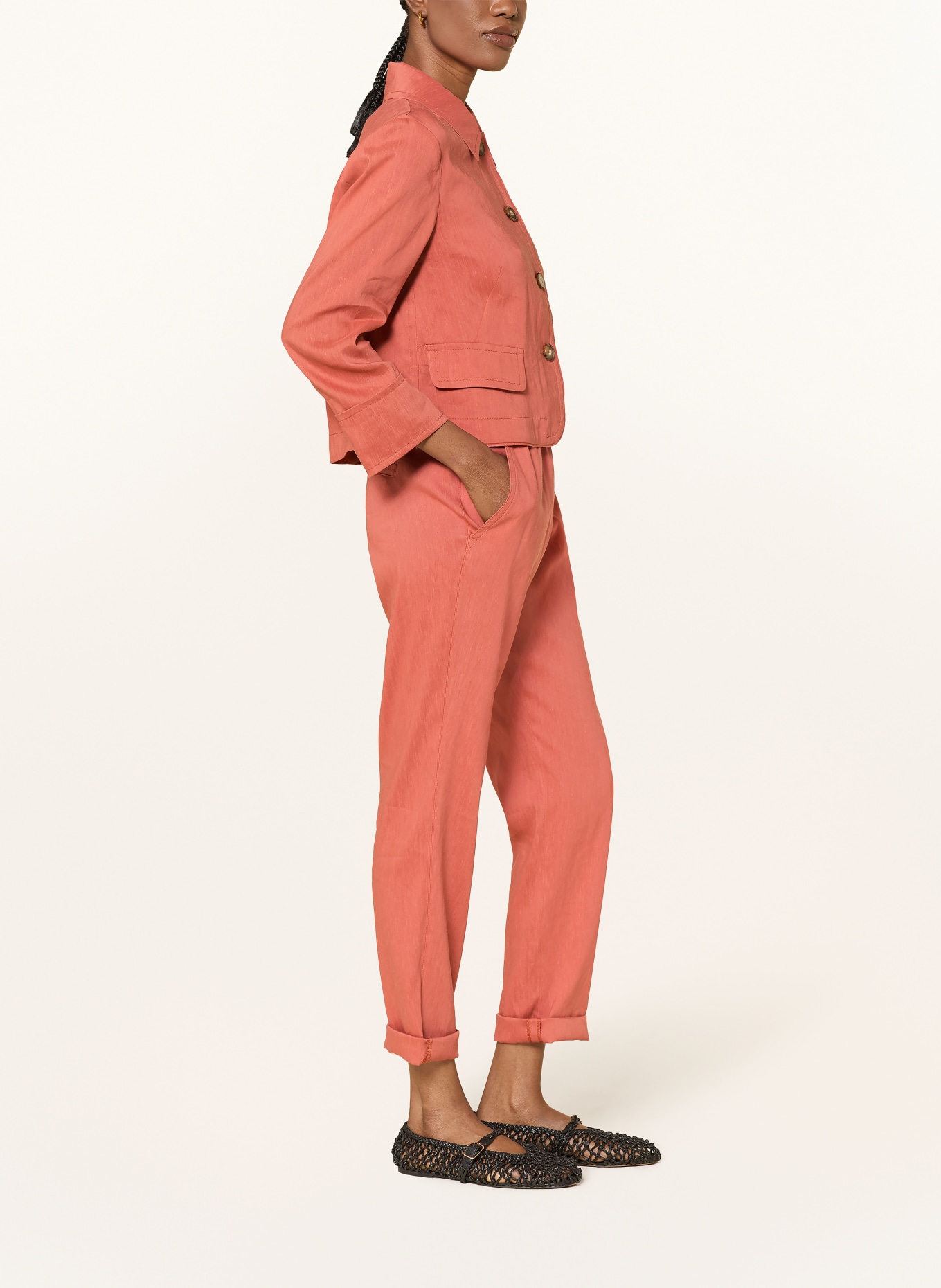 MARC CAIN Hose RHODOS mit Leinen: 488 etruscan red