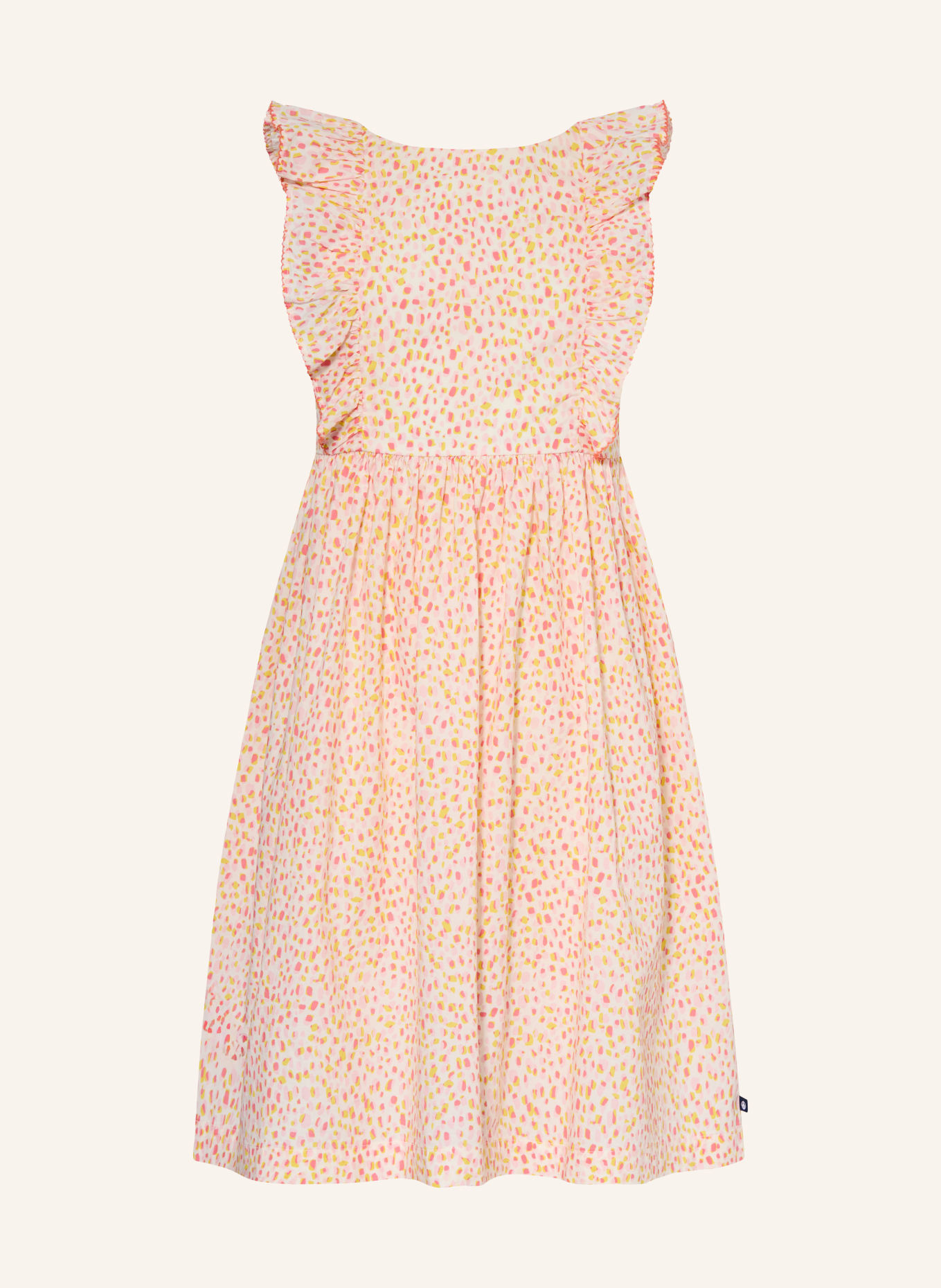 PETIT BATEAU Robe à volants: CRÈME / ROSE / JAUNE