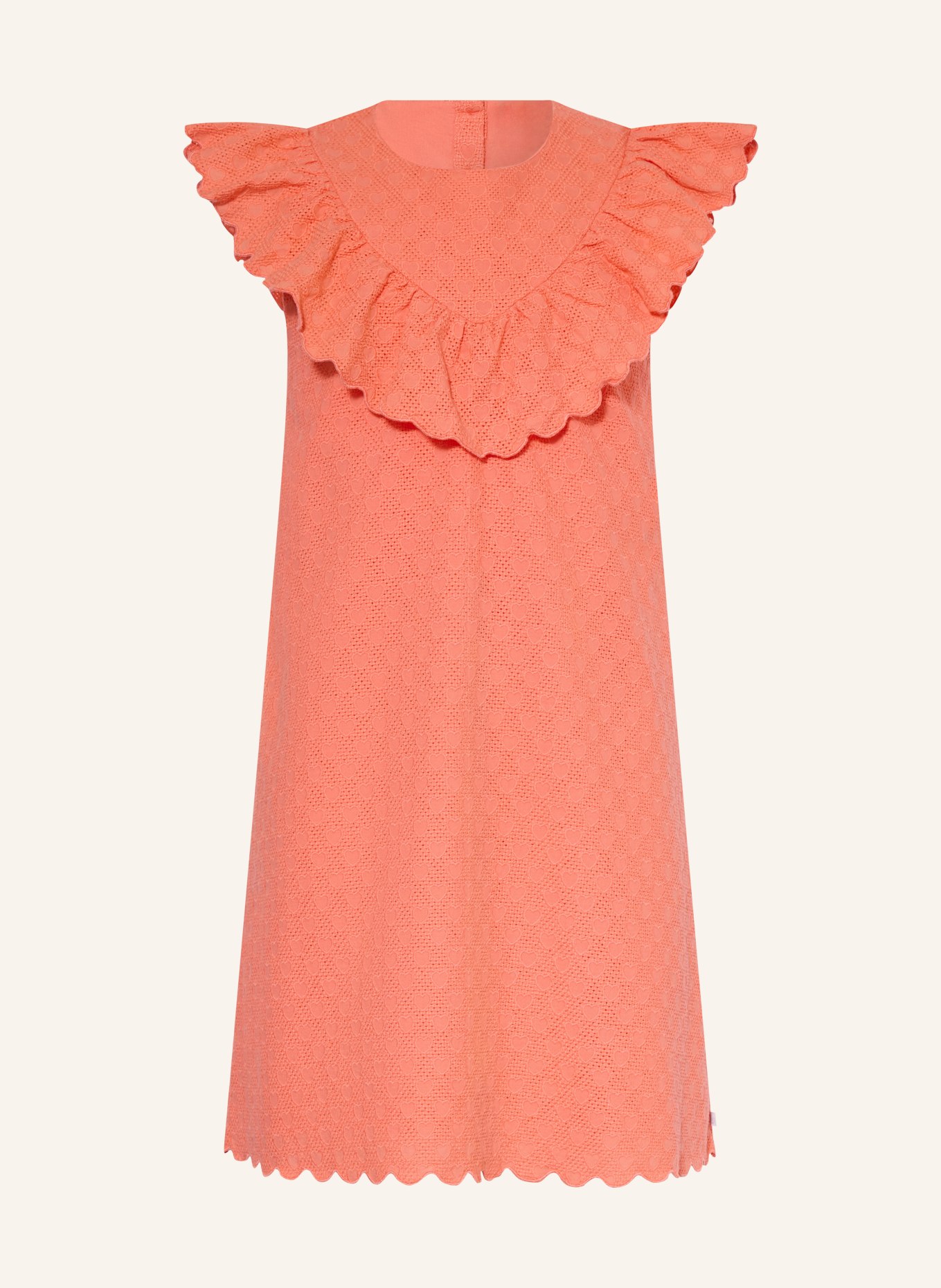 PETIT BATEAU Robe à volants: ROUGE CLAIR