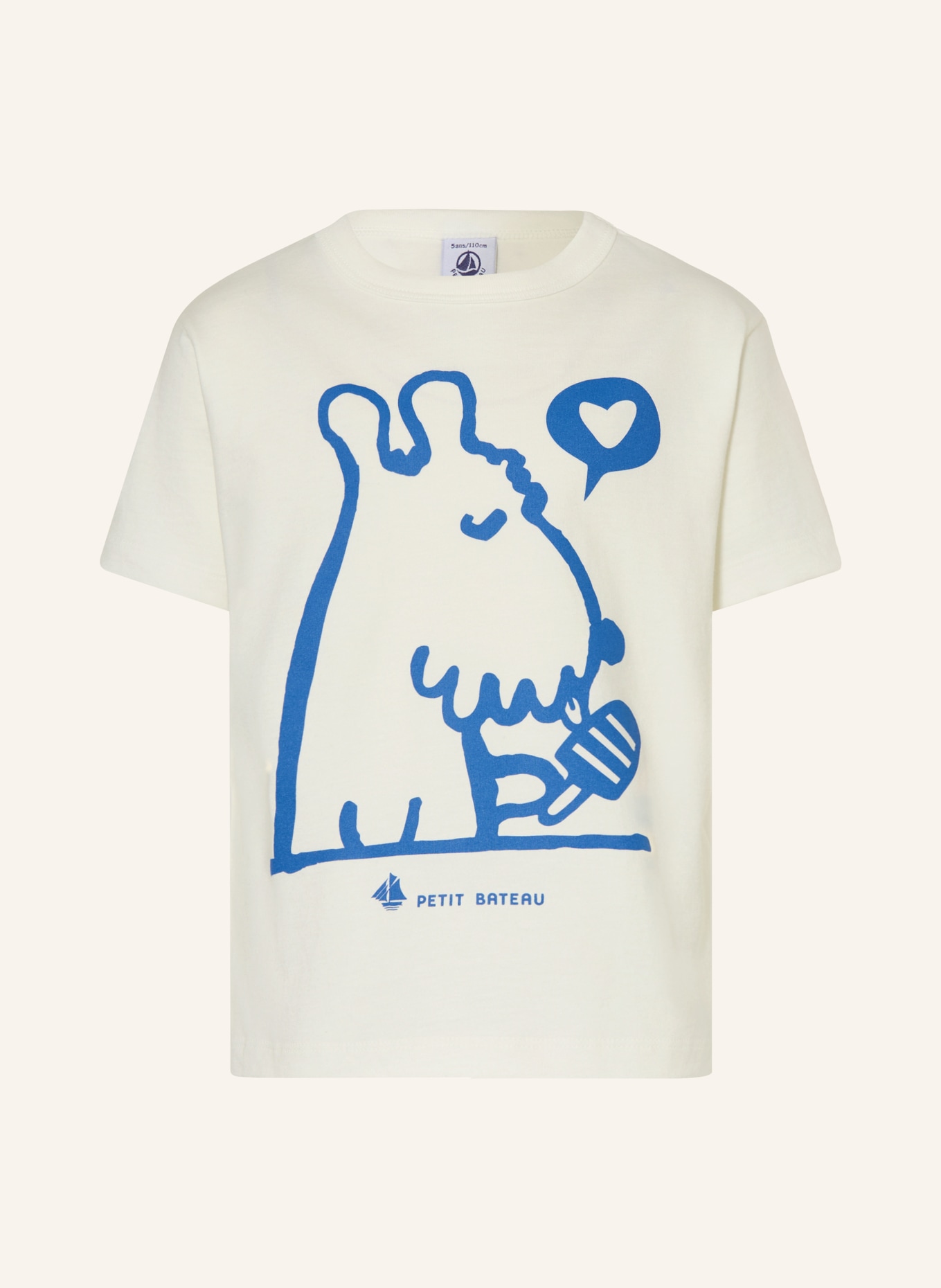PETIT BATEAU T-shirt: CRÈME / BLEU