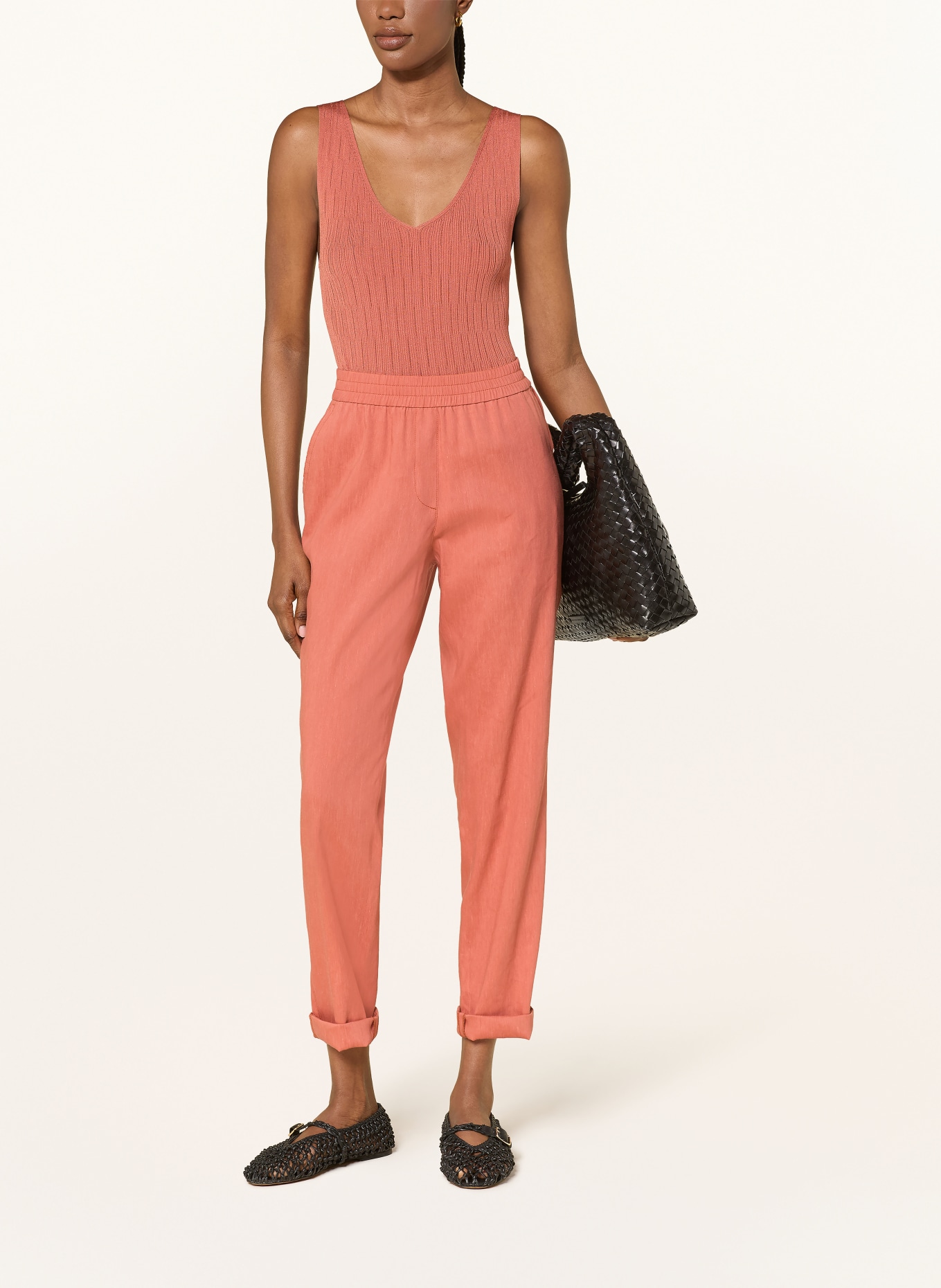 MARC CAIN Gebreide top: 488 etruscan red