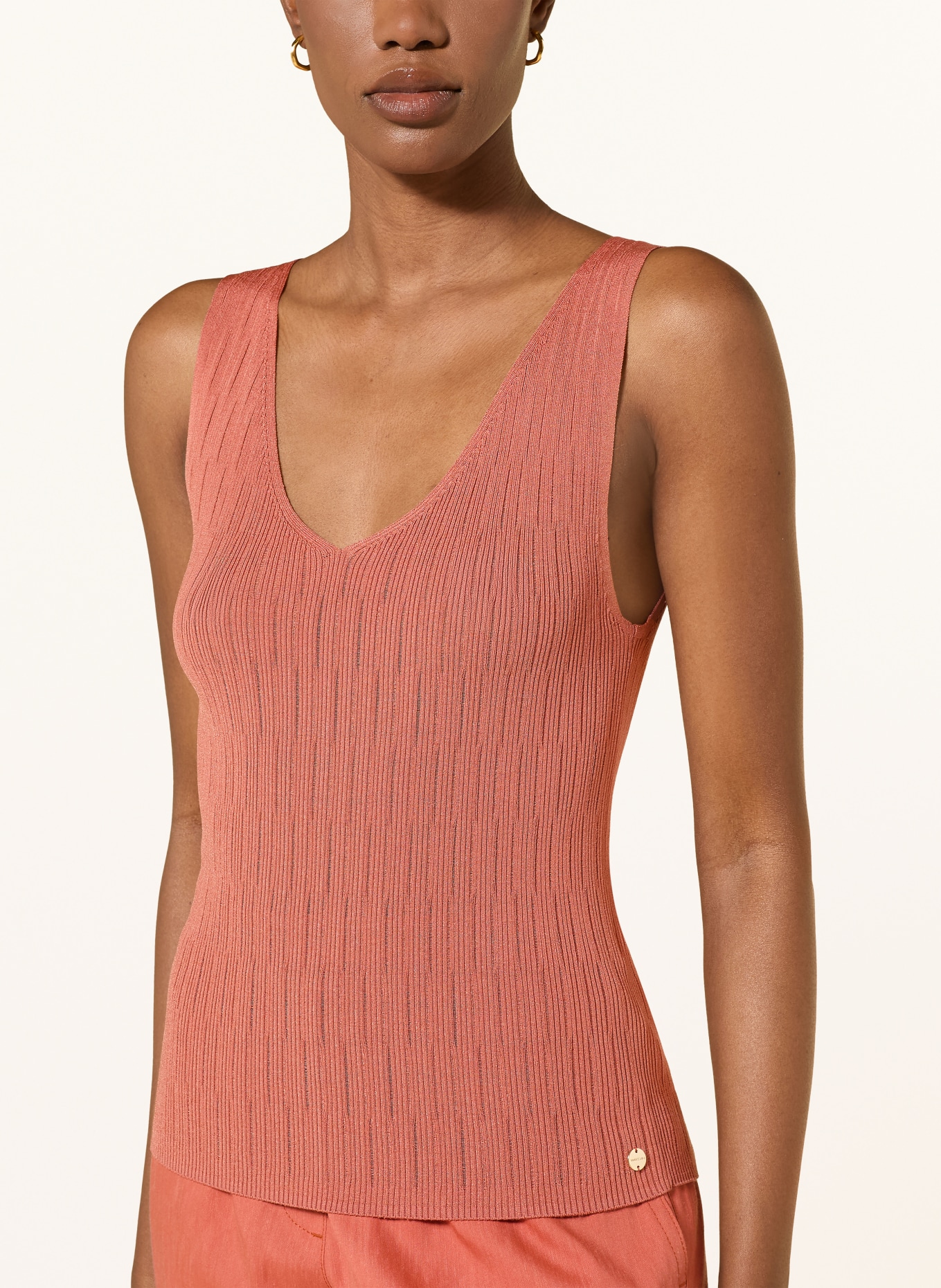 MARC CAIN Gebreide top: 488 etruscan red