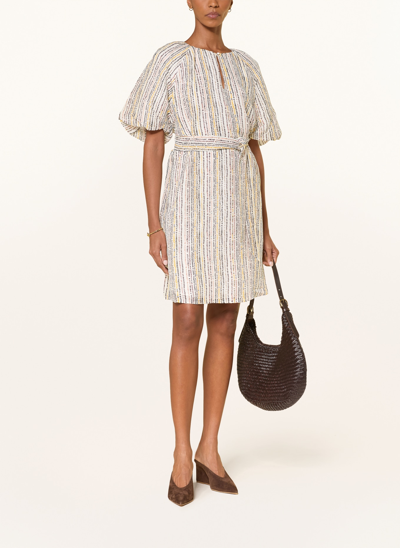 MARC CAIN Dress made of silk and linen: 488 etruscan red