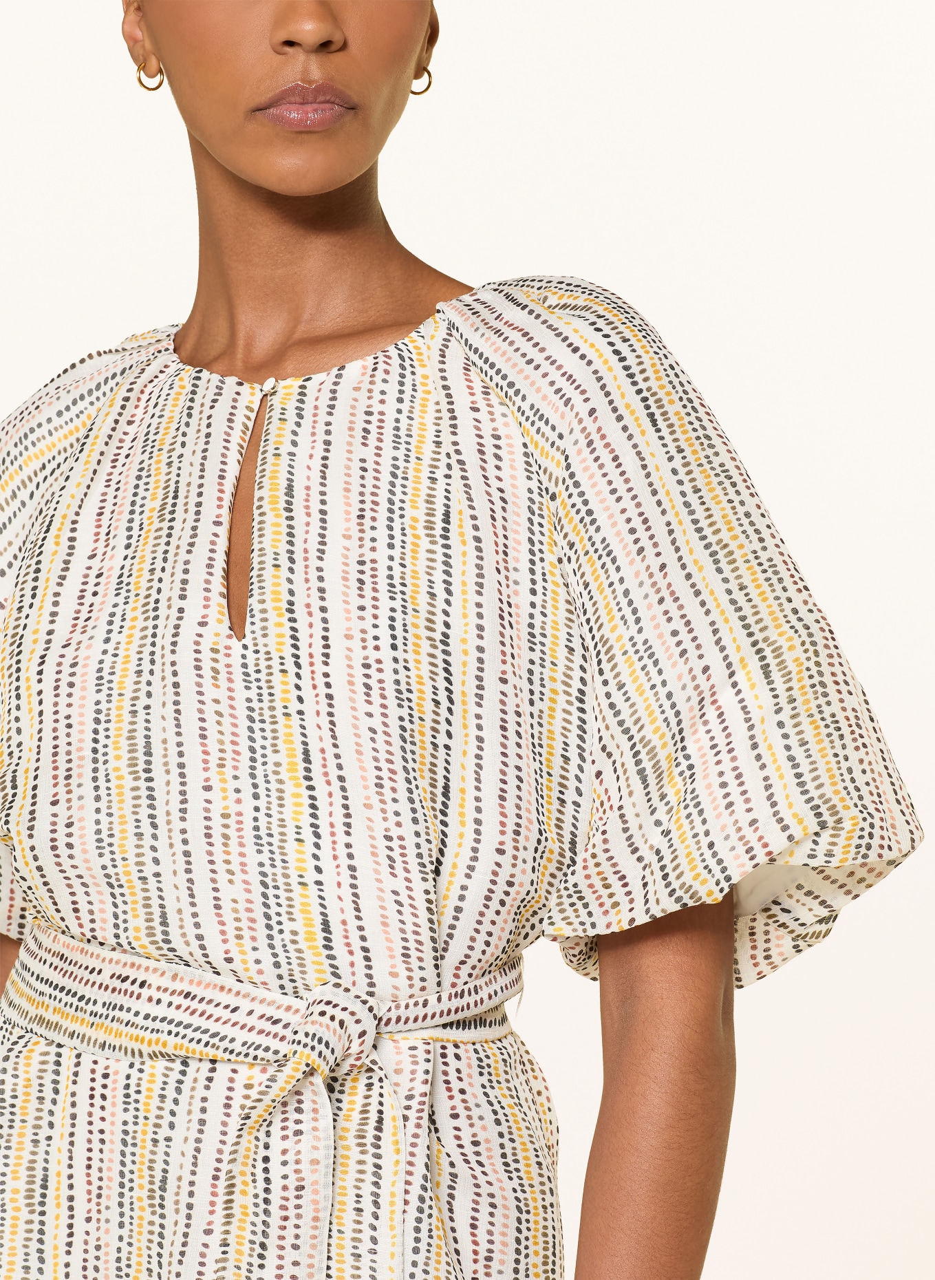 MARC CAIN Dress made of silk and linen: 488 etruscan red