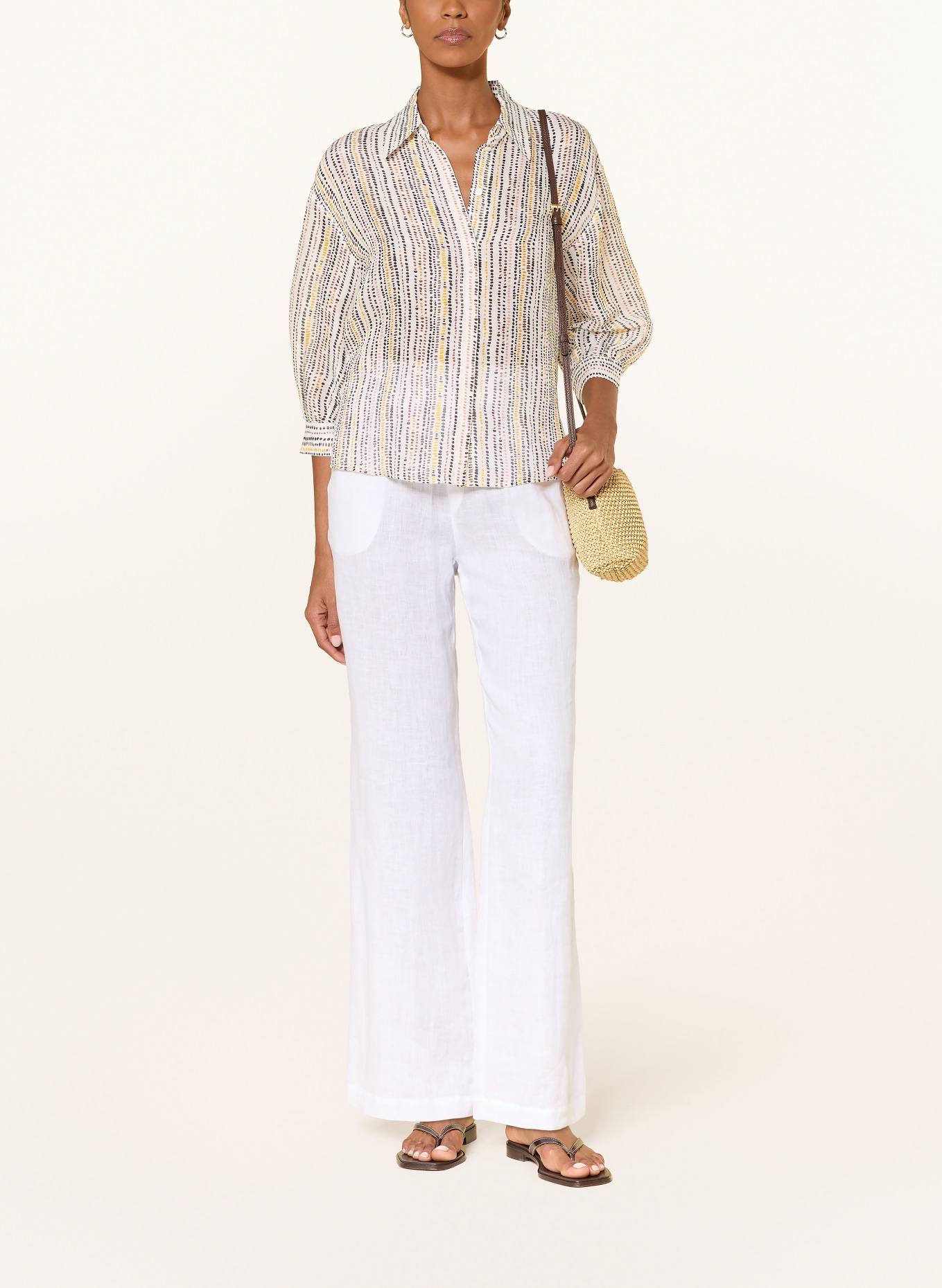 MARC CAIN Blusenshirt mit Leinen und Seide: 488 etruscan red