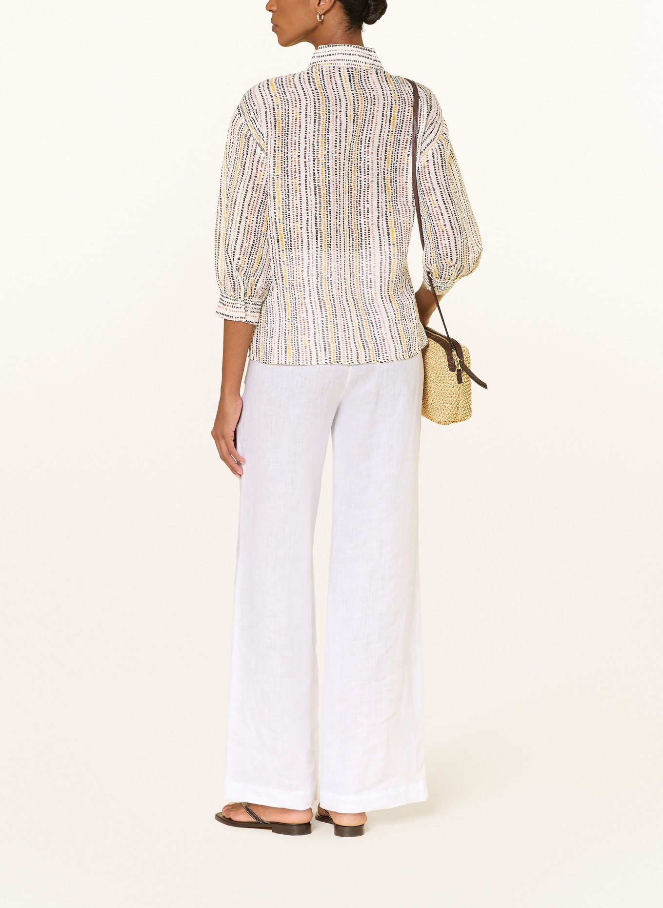 MARC CAIN Blusenshirt mit Leinen und Seide: 488 etruscan red