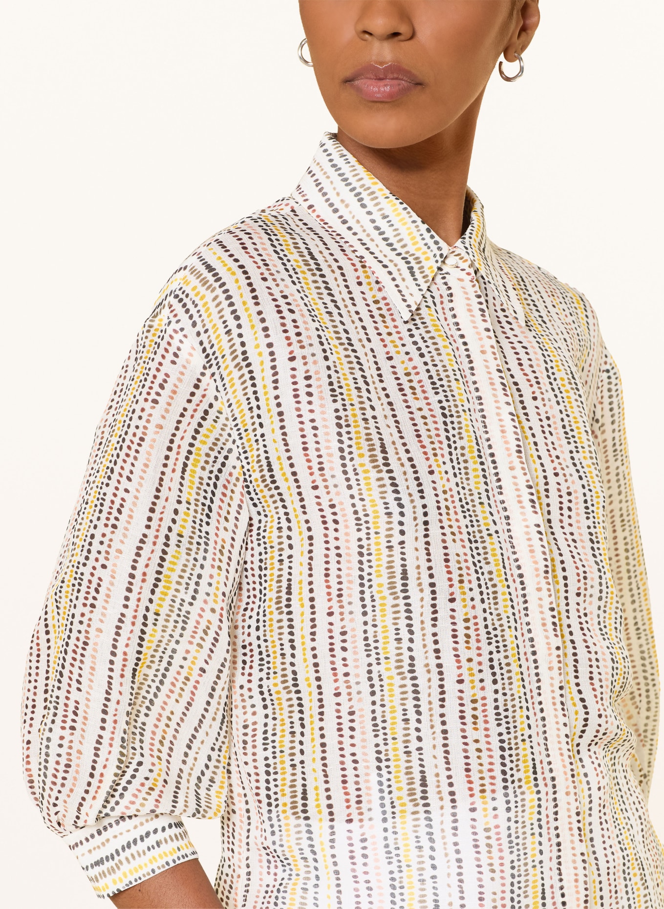 MARC CAIN Blusenshirt mit Leinen und Seide: 488 etruscan red