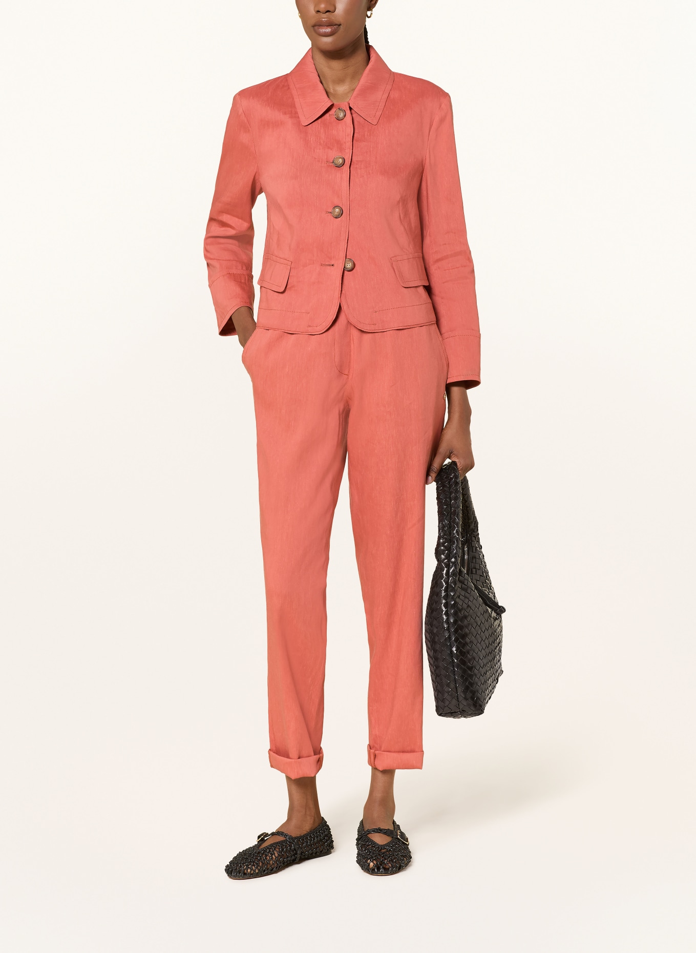 MARC CAIN Kastjas met linnen: 488 etruscan red