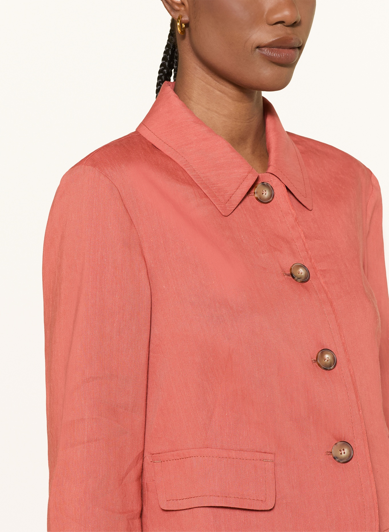 MARC CAIN Kastjas met linnen: 488 etruscan red