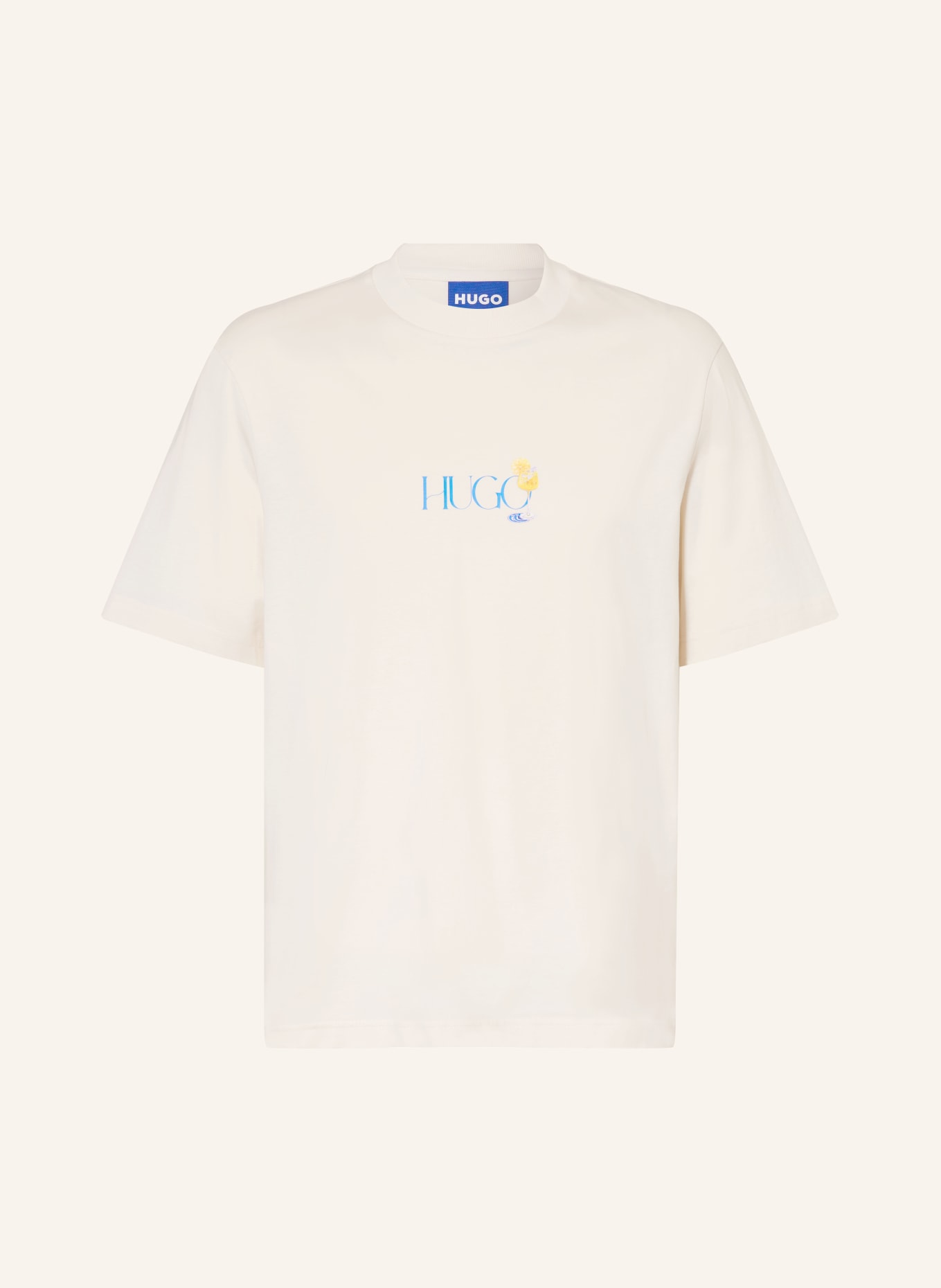 HUGO T-shirt NULAXO: ÉCRU / JAUNE / BLEU