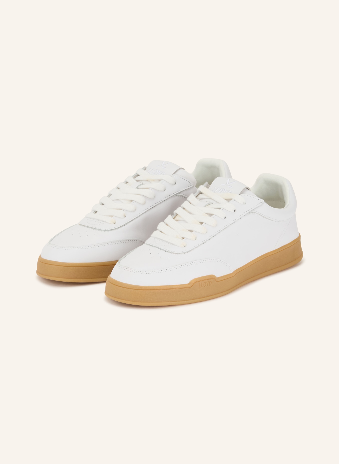 LLOYD PRIME Sneakers: WHITE / CAMEL