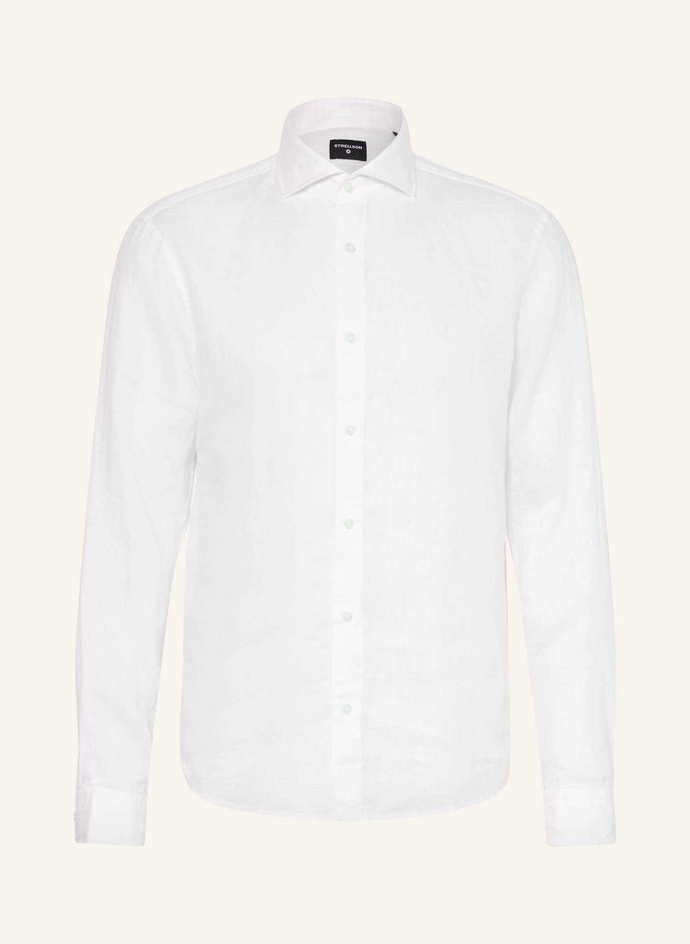 STRELLSON CEASAR Slim Fit Linen Shirt: WHITE