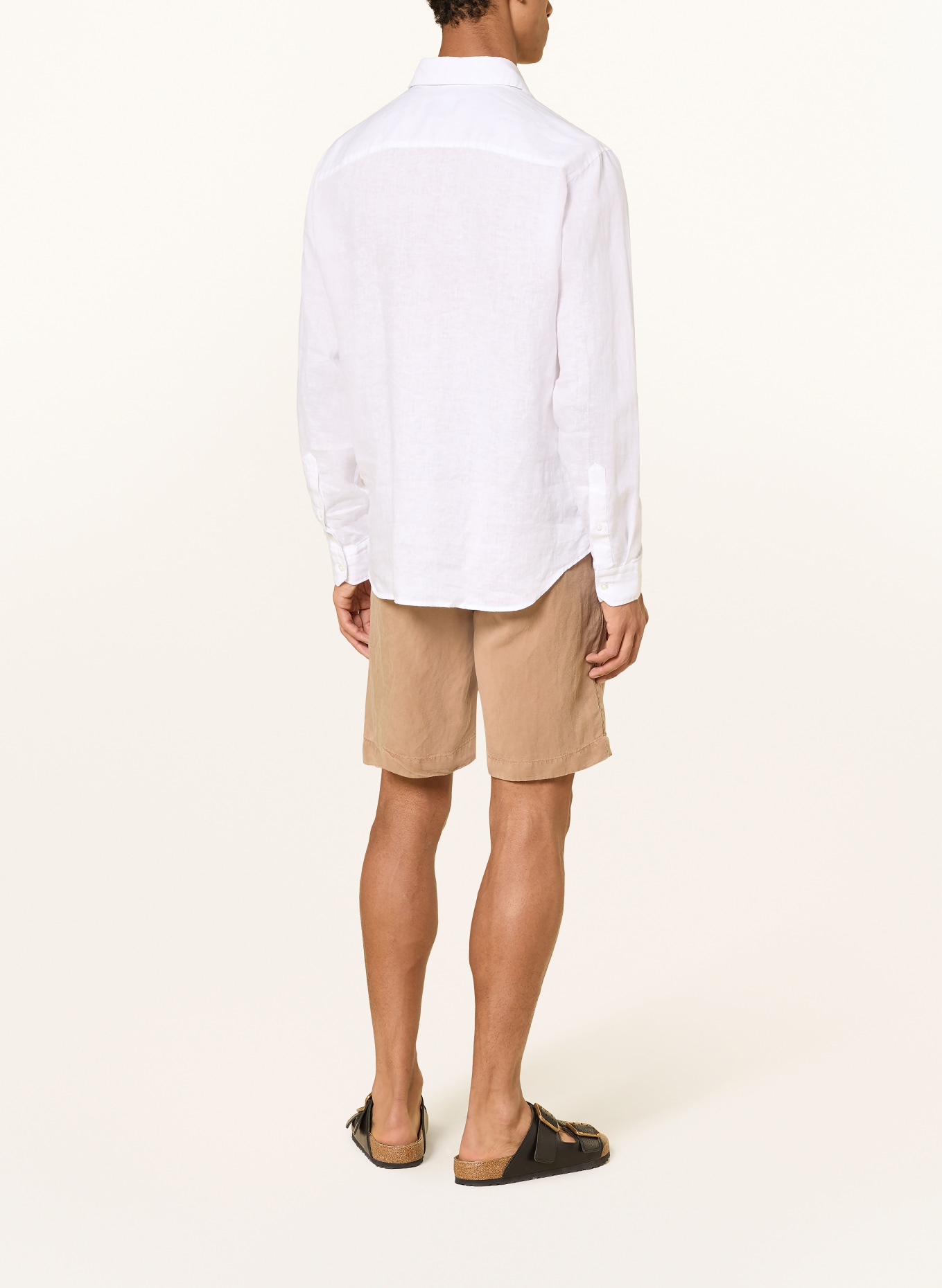 STRELLSON CEASAR Slim Fit Linen Shirt: WHITE