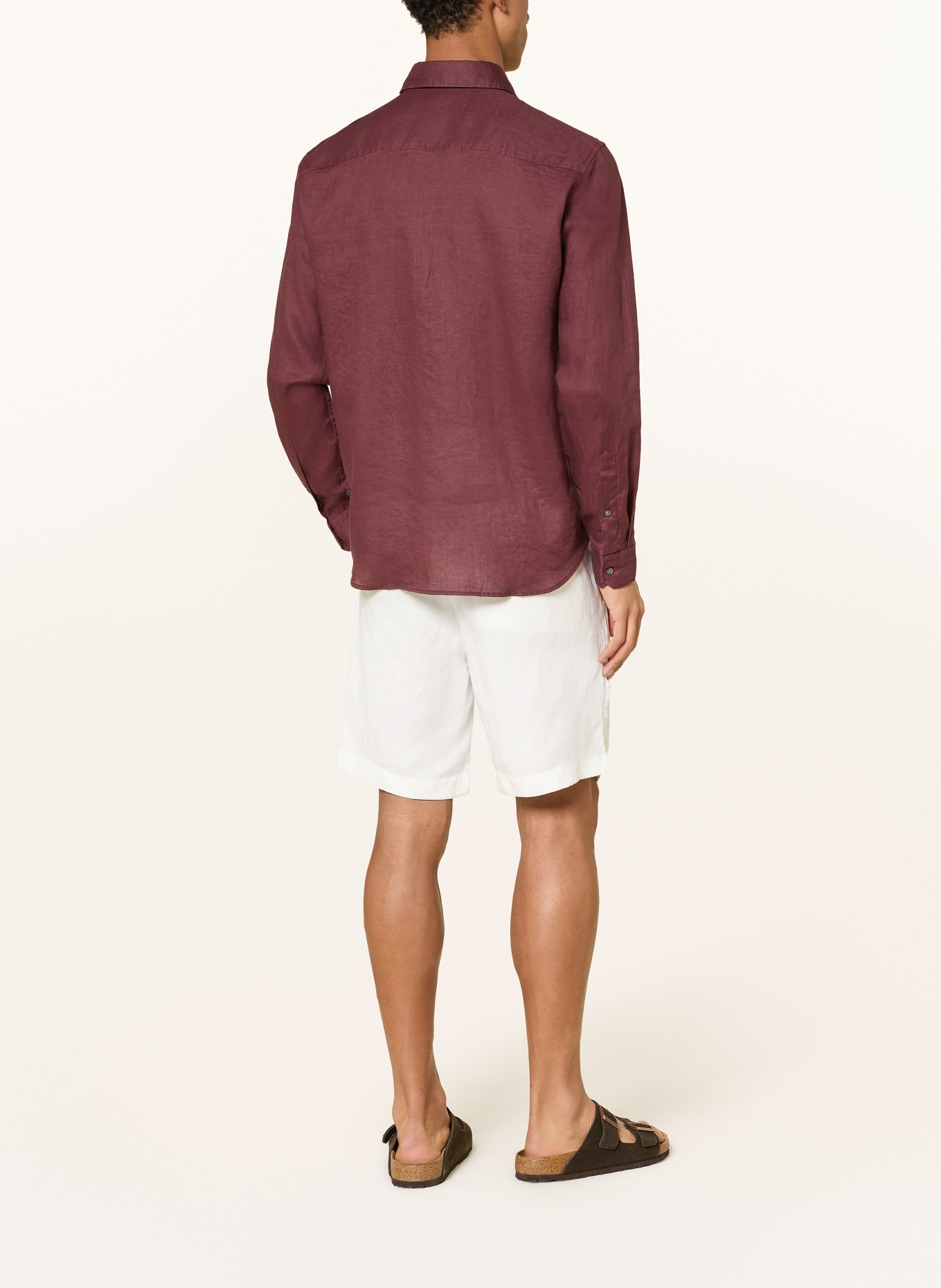 STRELLSON Leinenhemd CEASAR Slim Fit: DUNKELROT