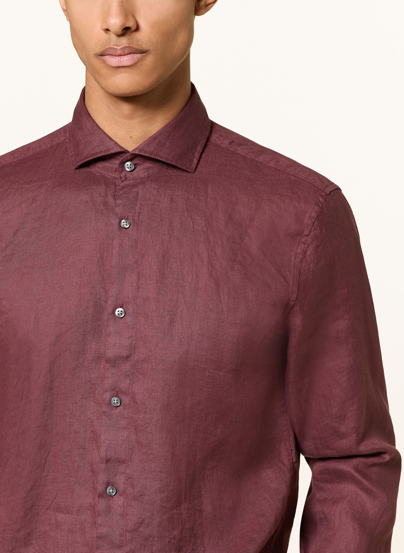 STRELLSON Leinenhemd CEASAR Slim Fit: DUNKELROT