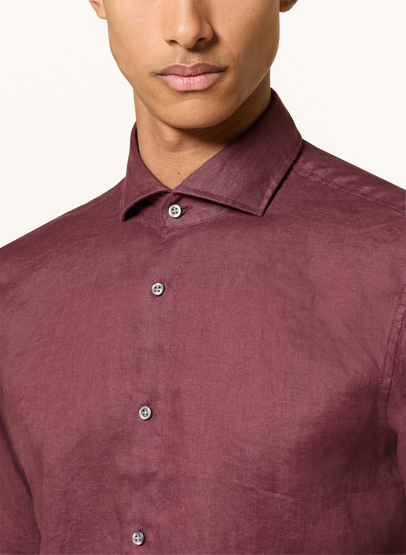 STRELLSON Leinenhemd CEASAR Slim Fit: DUNKELROT