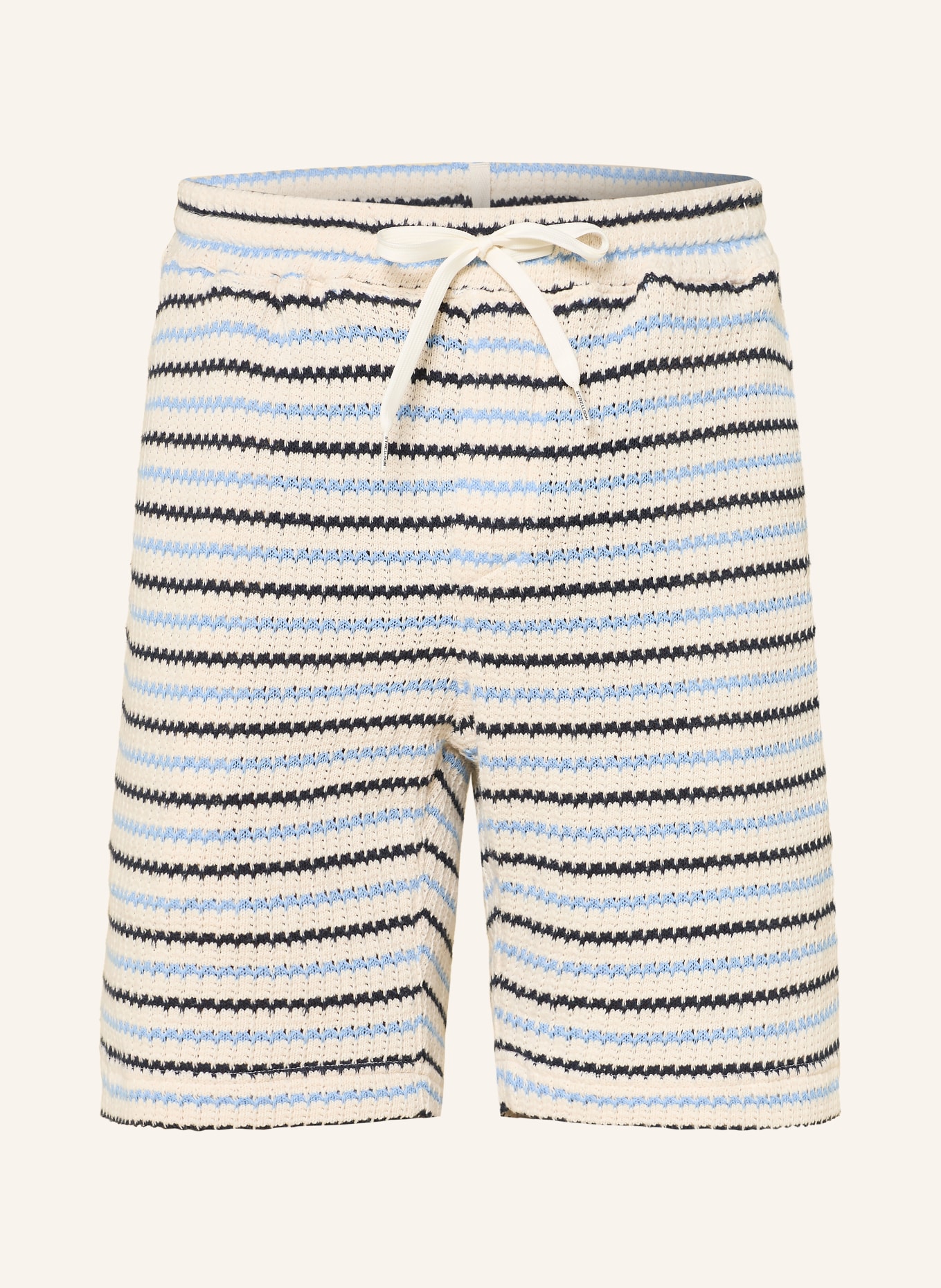 STRELLSON Short en maille HIRO: BLANC / BLEU CLAIR / BLEU FONCÉ