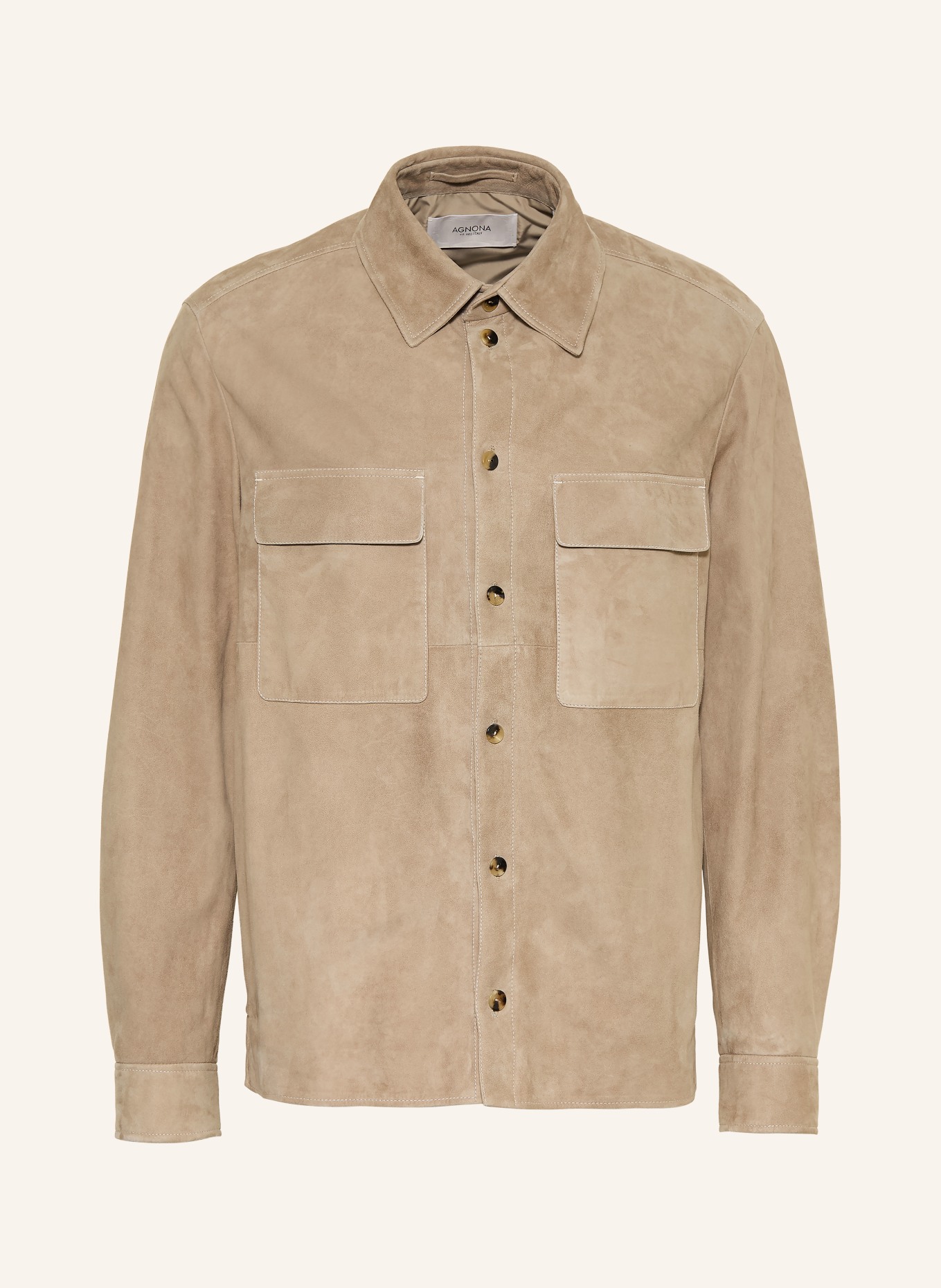 AGNONA Lederjacke: TAUPE