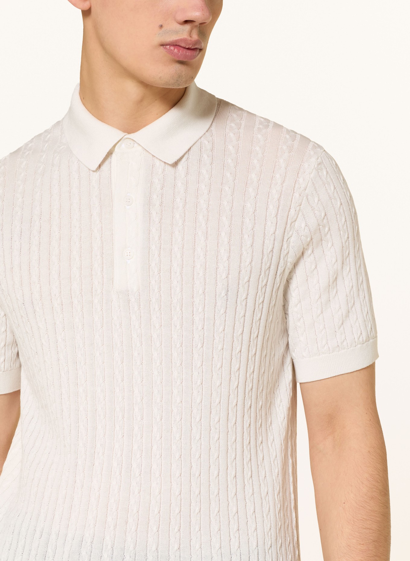 STRELLSON Strick-Poloshirt ADRIAN: WEISS