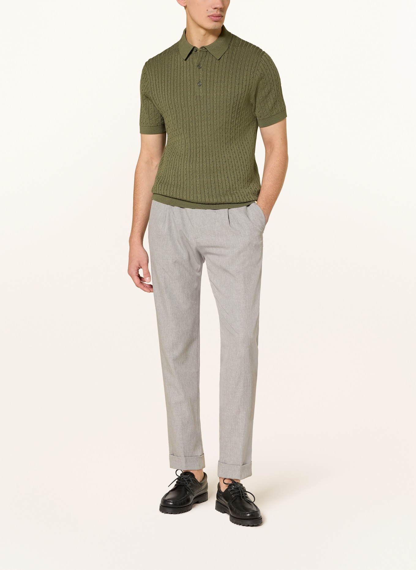 STRELLSON Strick-Poloshirt ADRIAN: OLIV