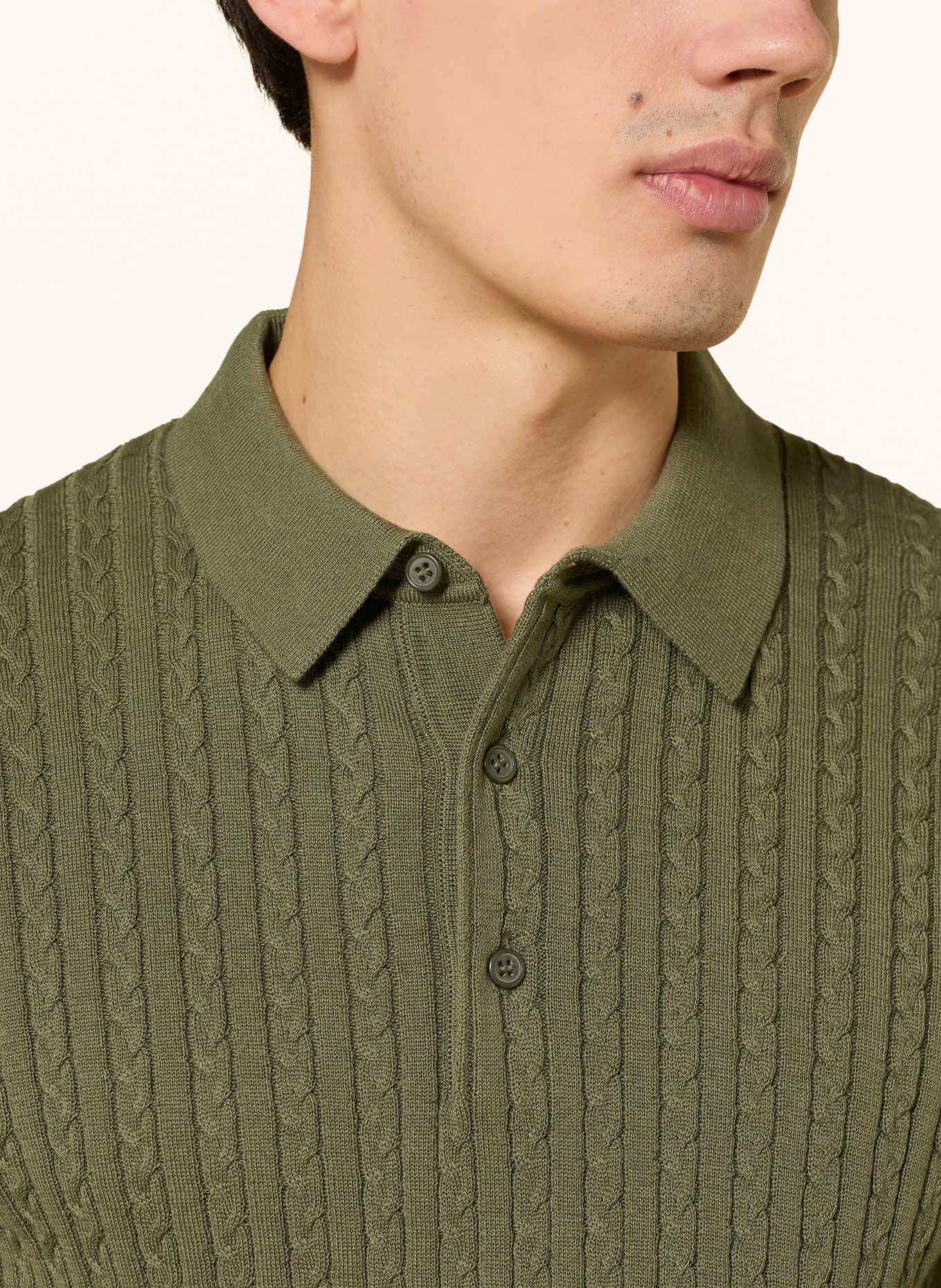 STRELLSON Strick-Poloshirt ADRIAN: OLIV