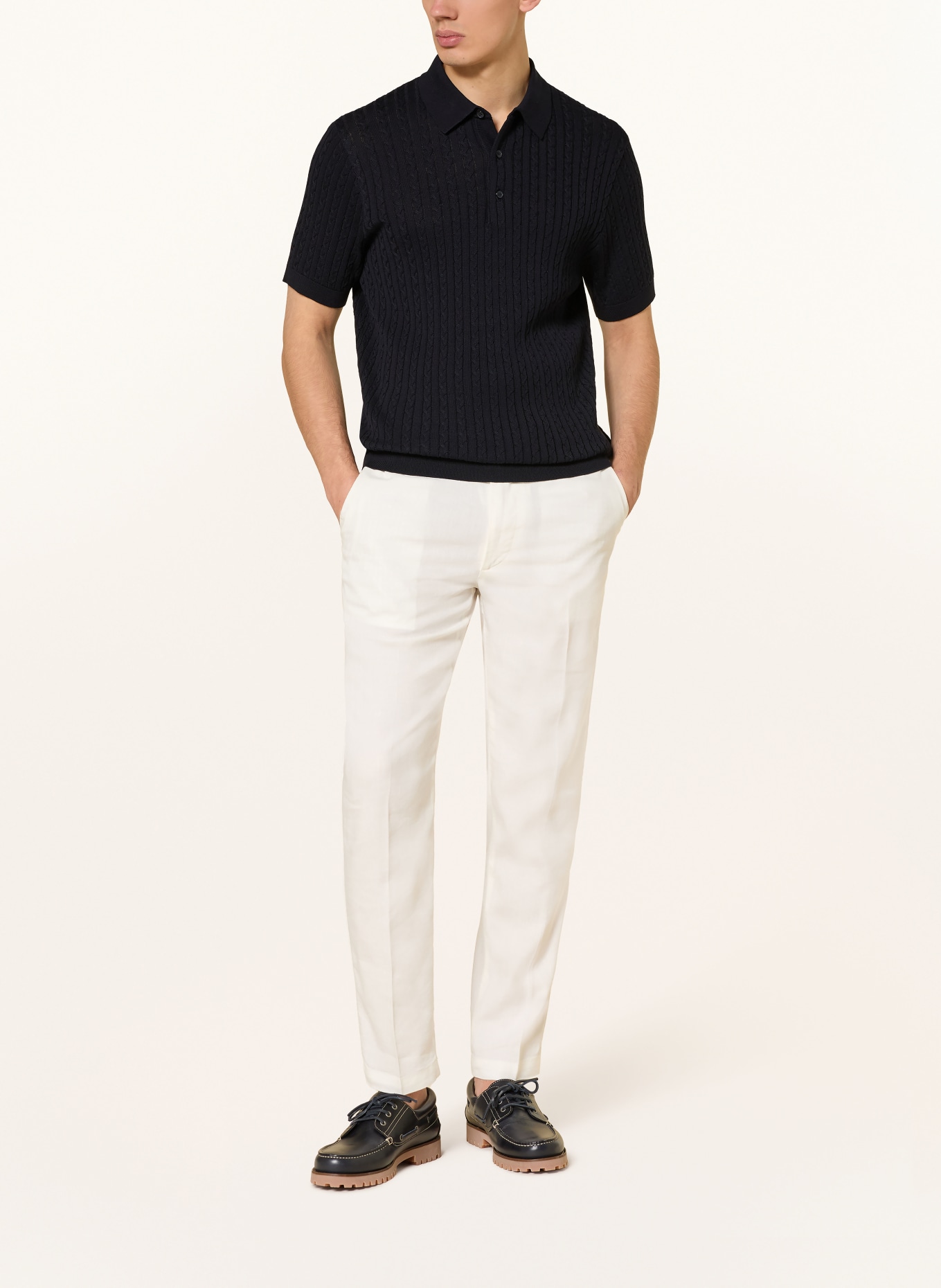 STRELLSON Strick-Poloshirt ADRIAN: DUNKELBLAU