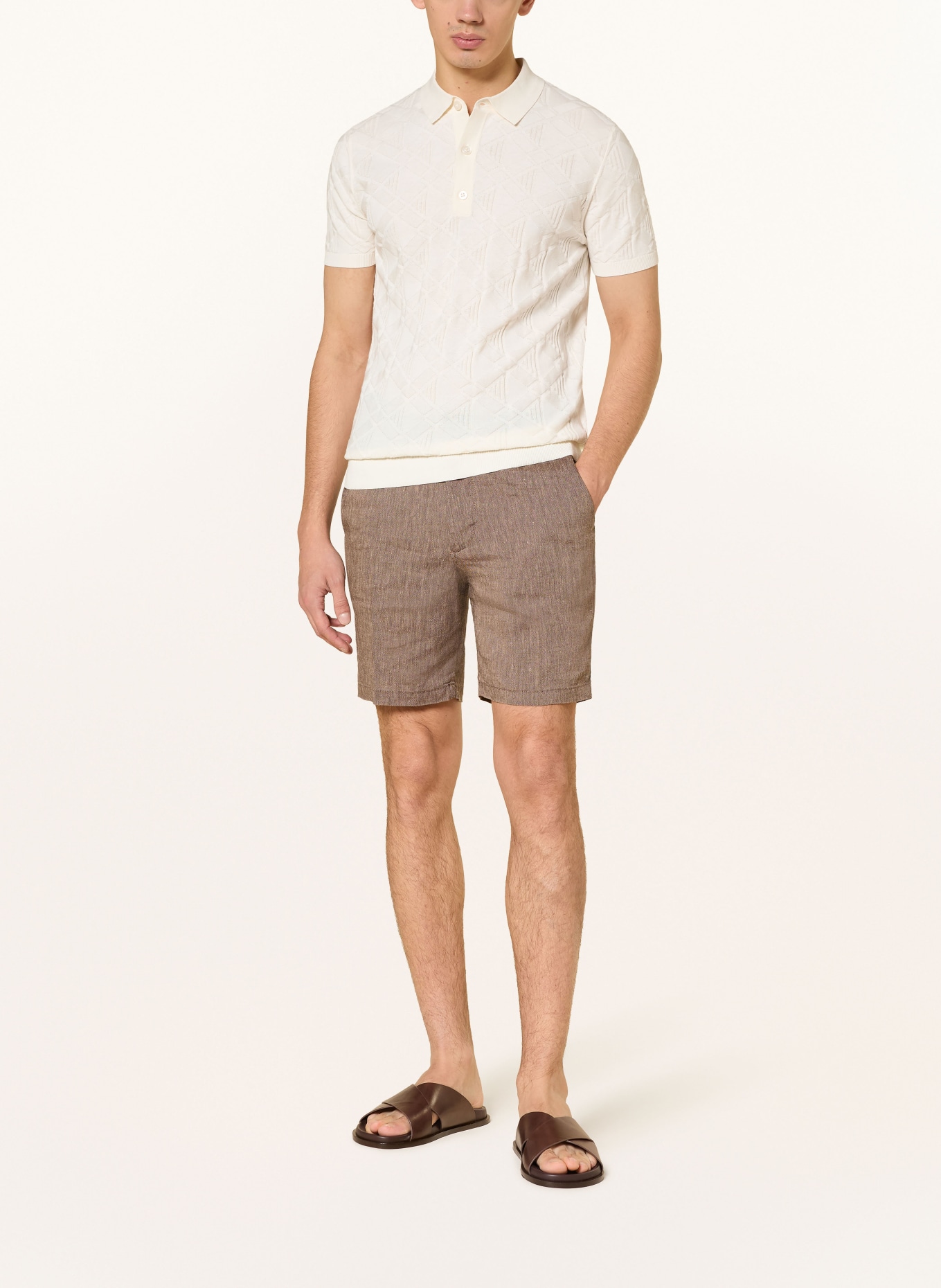 STRELLSON Strick-Poloshirt VINCENT: ECRU