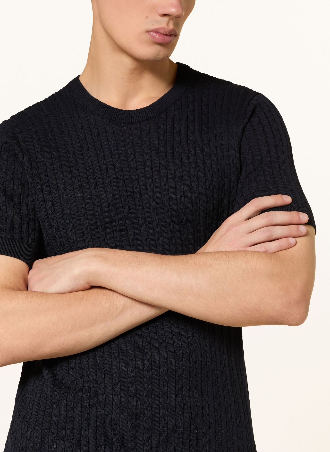 STRELLSON Strickshirt ADRIAN: DUNKELBLAU