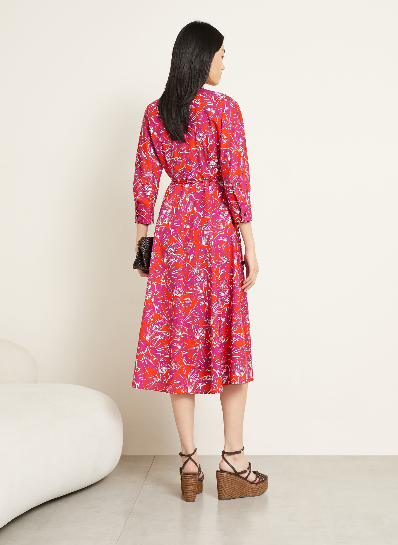 Max Mara Robe portefeuille CAMINO: ROUGE / CRÈME / LILAS