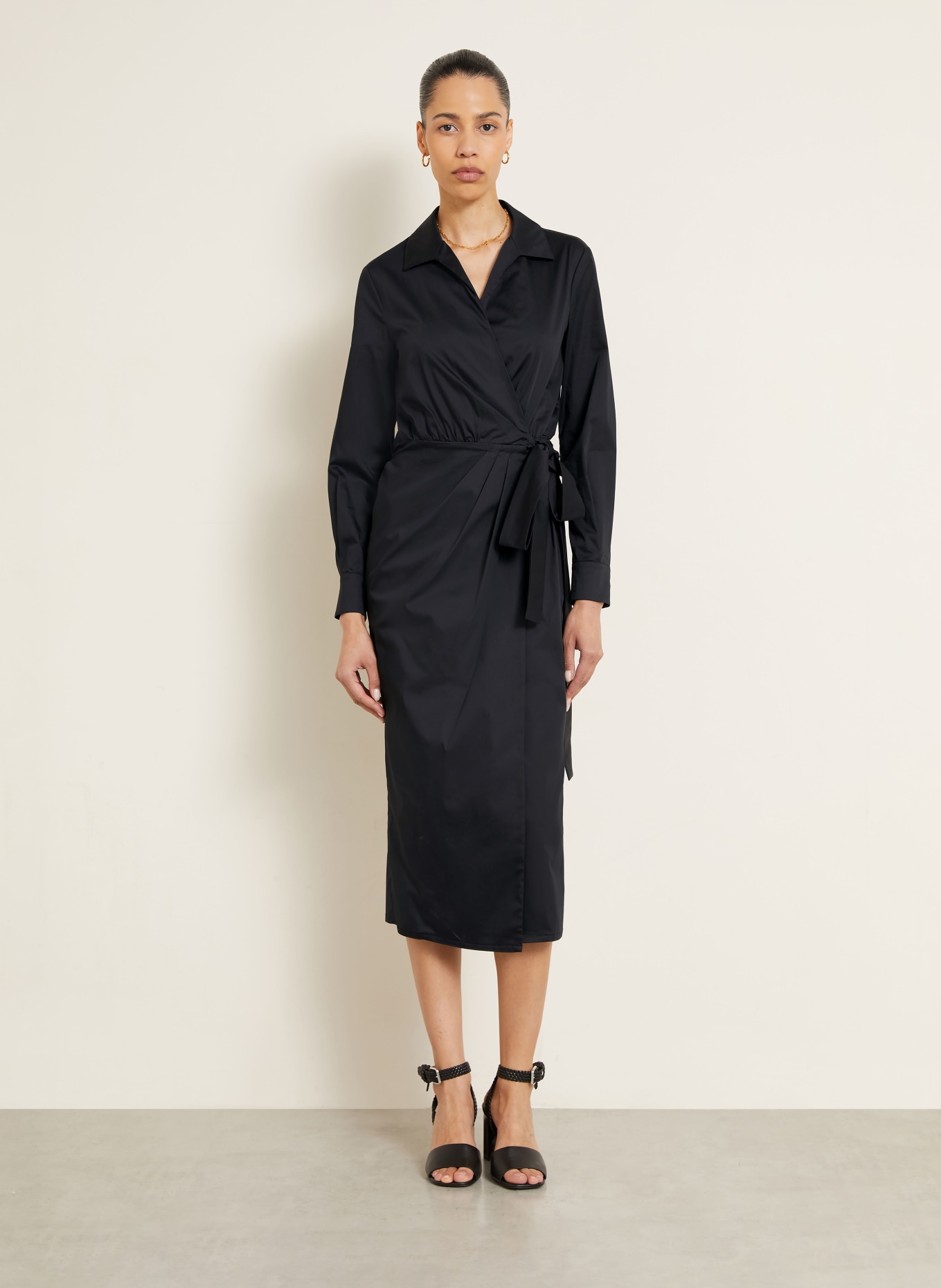 Max Mara OTTELIA Wrap Dress: BLACK