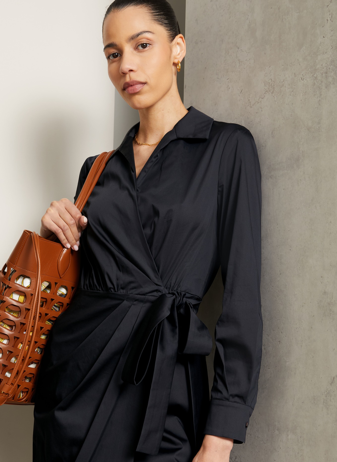 Max Mara OTTELIA Wrap Dress: BLACK